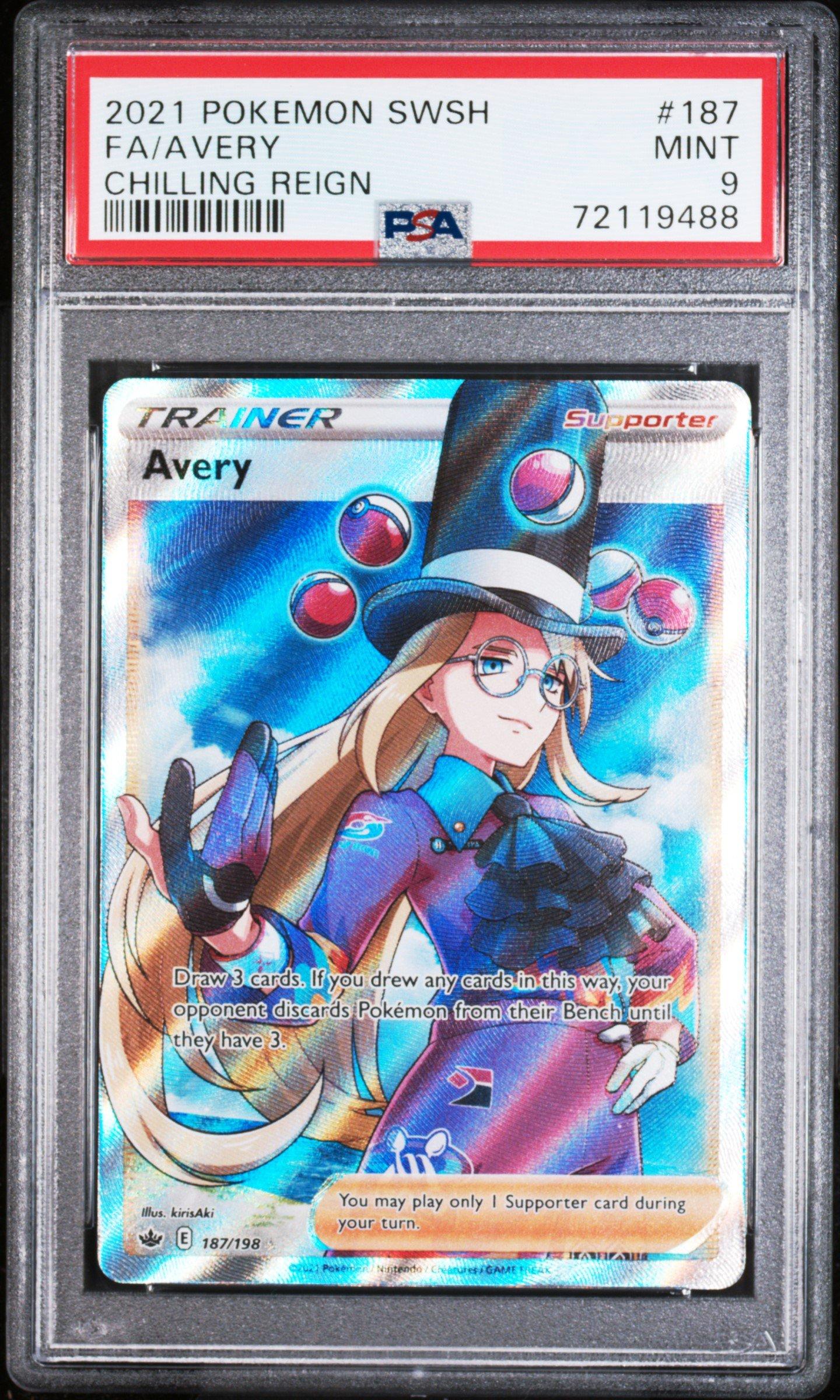 2021 Pokemon Sword & Shield Chilling Reign 187 Full Art/avery PSA