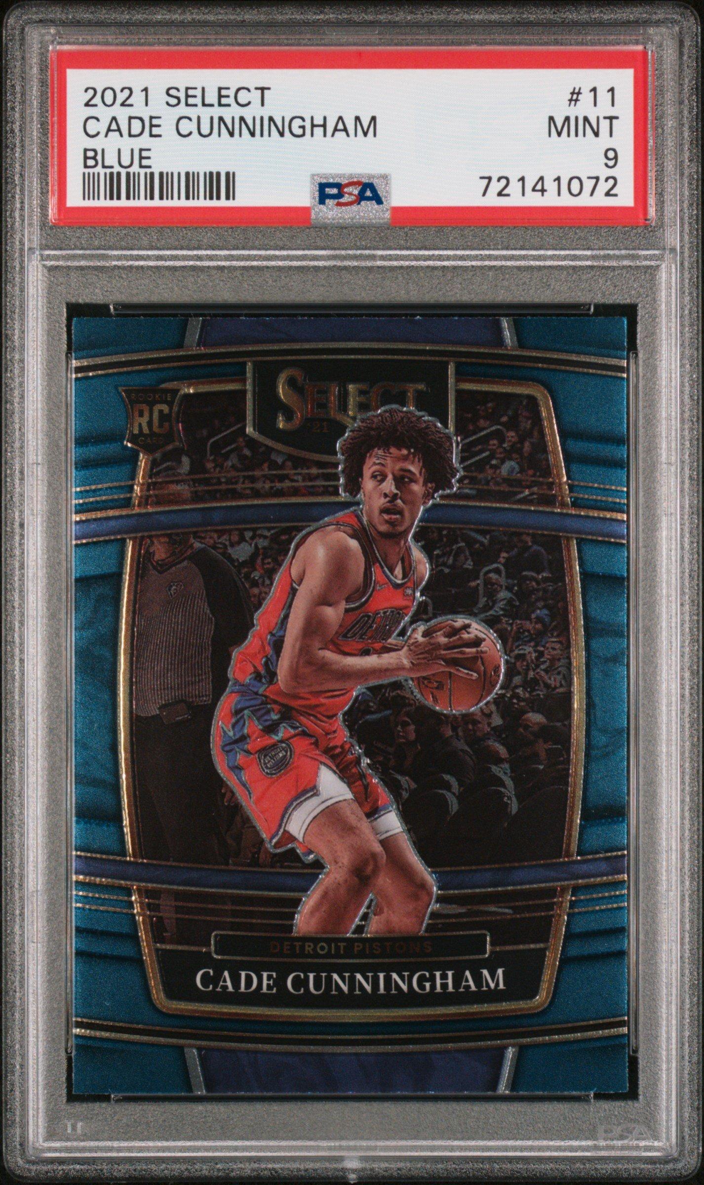 2021 Panini Select 11 Cade Cunningham Blue PSA 9 Graded Card 