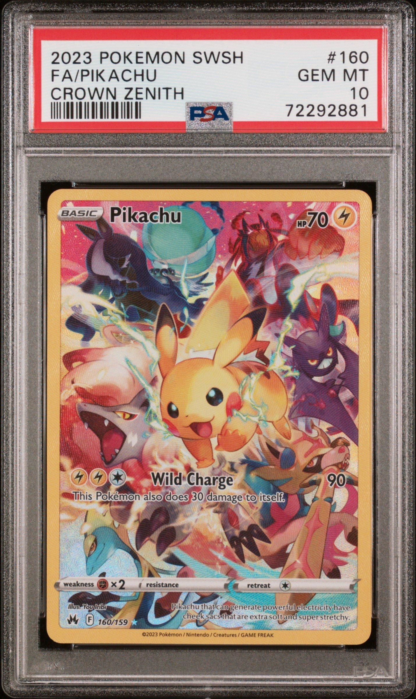 2023 Pokemon Sword And Shield Crown Zenith 160 Full Art/pikachu PSA 10