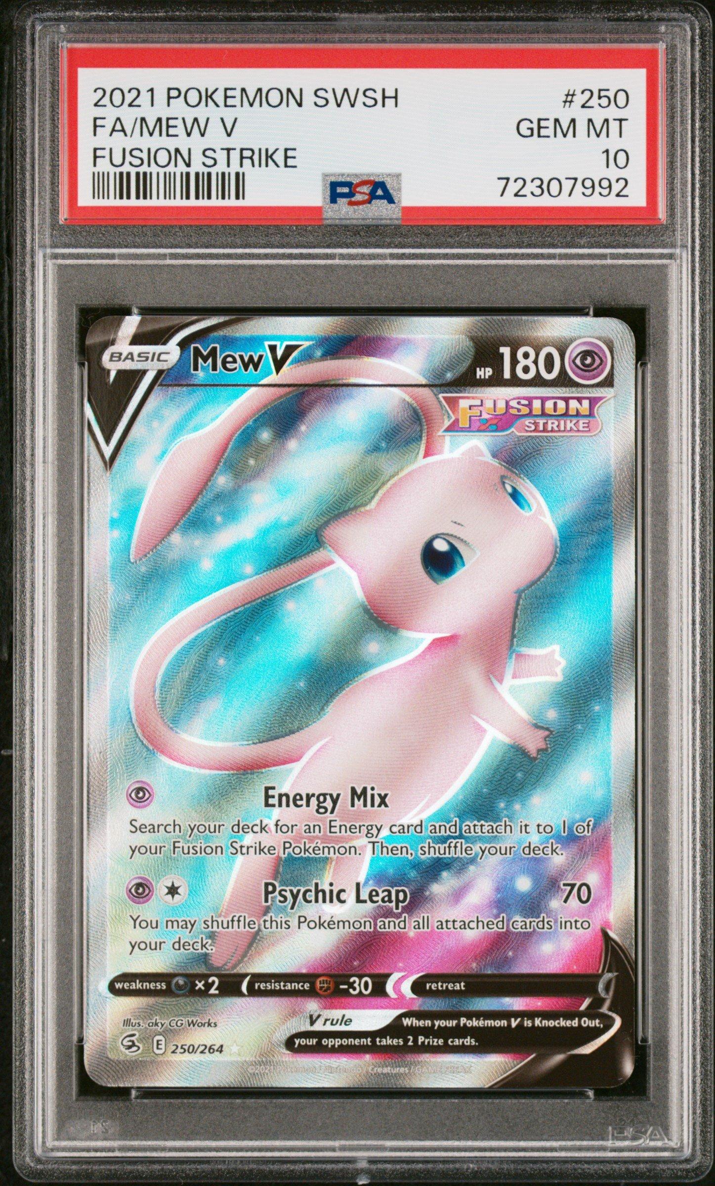 2021 Pokemon Sword & Shield Fusion Strike 250 Full Art/mew V PSA
