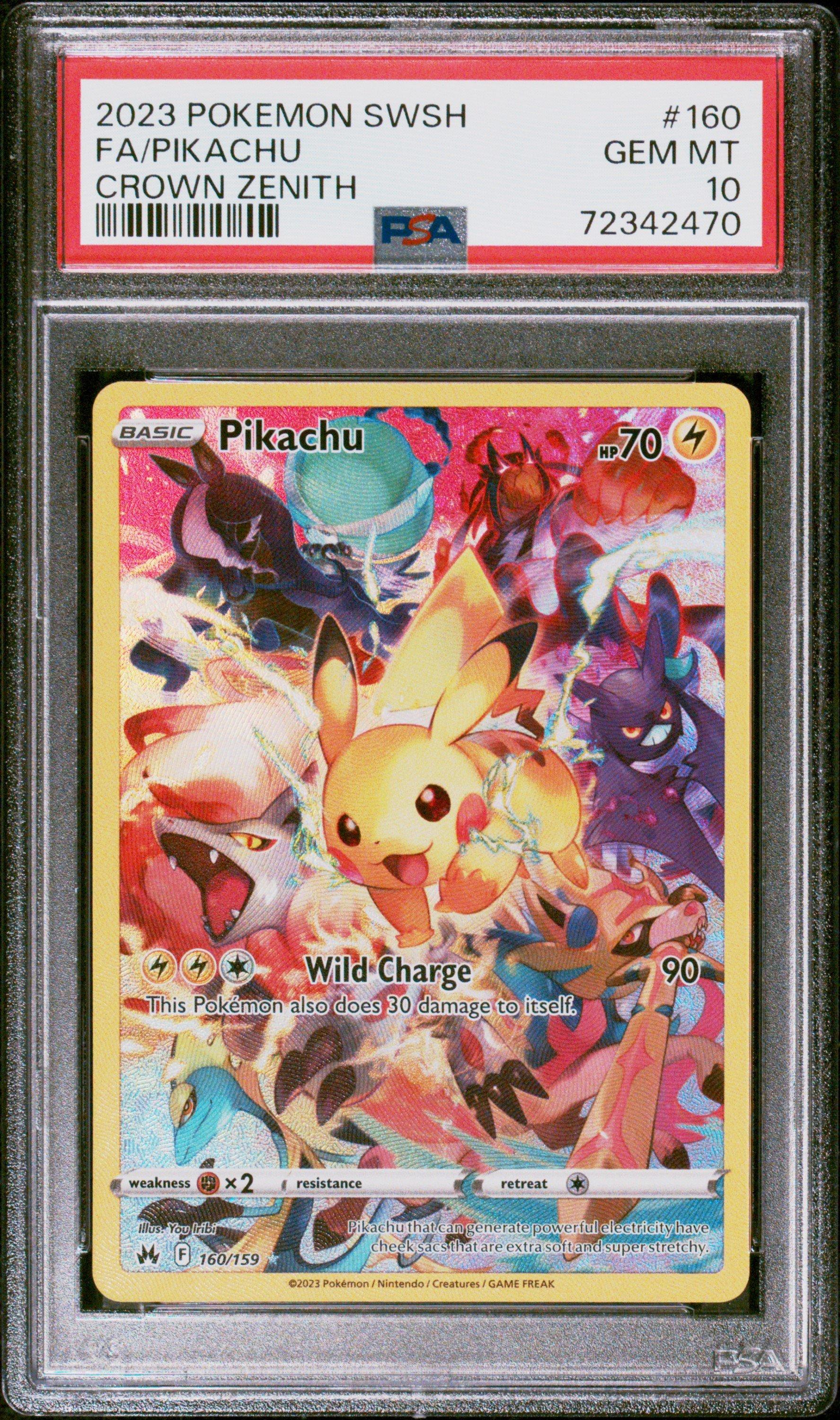 pokemon cards crown zenith pikachu 2023 Pokemon Sword And Shield Crown Zenith 160 Full Art/pikachu PSA 10  Graded Card