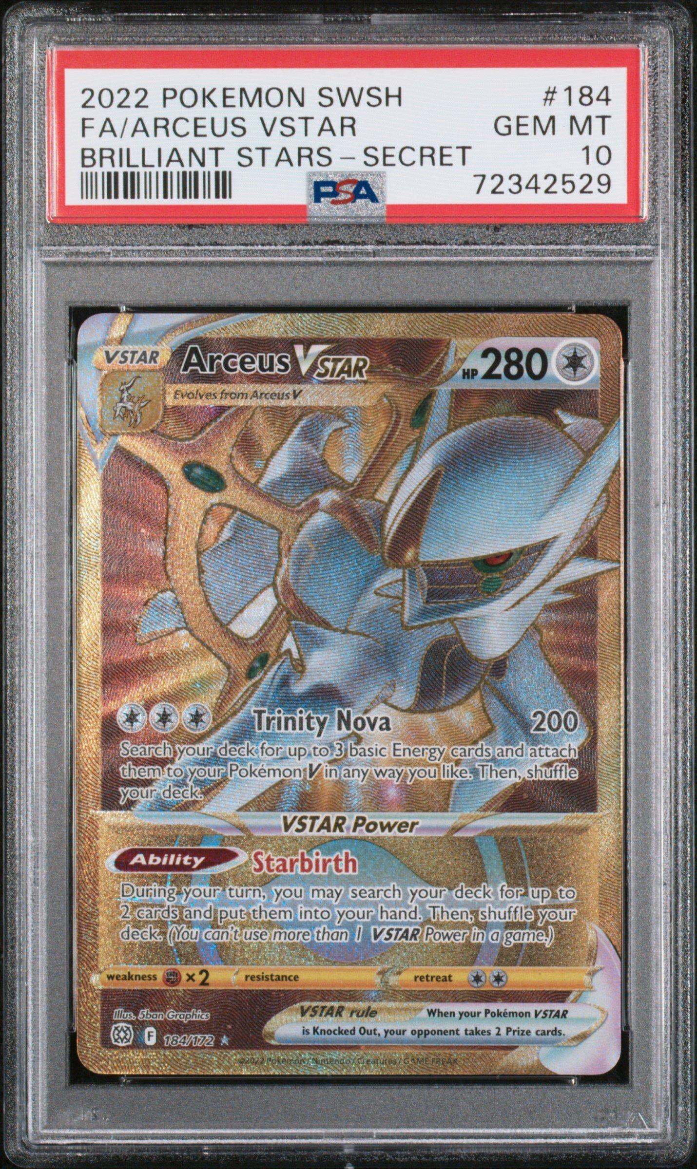 2022 Pokemon Sword & Shield Brilliant Stars 184 Fa/arceus Vstar PSA 10