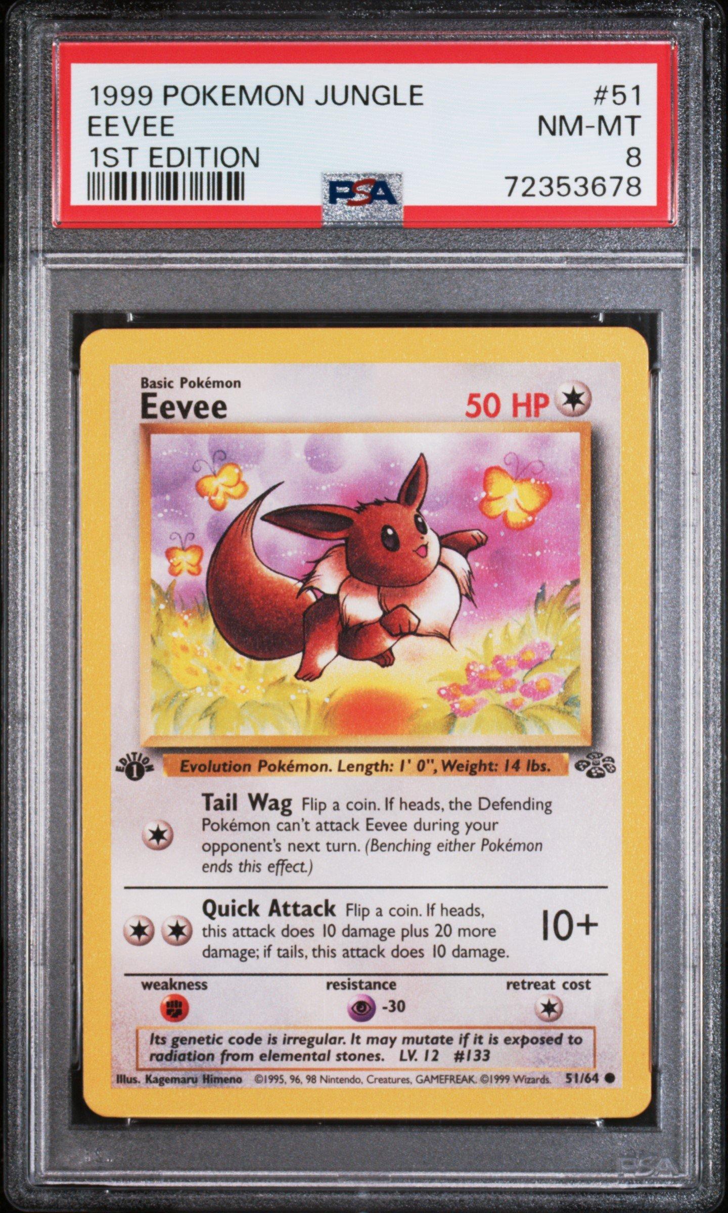 1999 Pokemon Jungle 51 Eevee 1st Edition PSA 8 Graded Card | GameStop