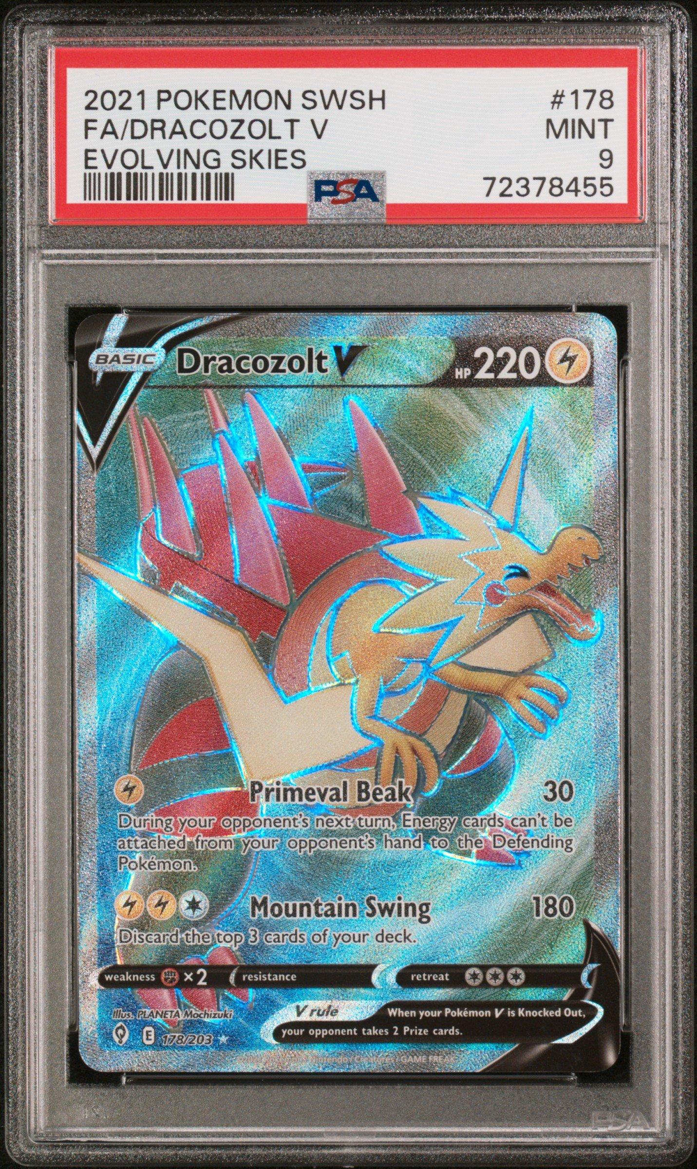 2021 Pokemon Sword & Shield Evolving Skies 178 Full Art/dracozolt V PSA 9