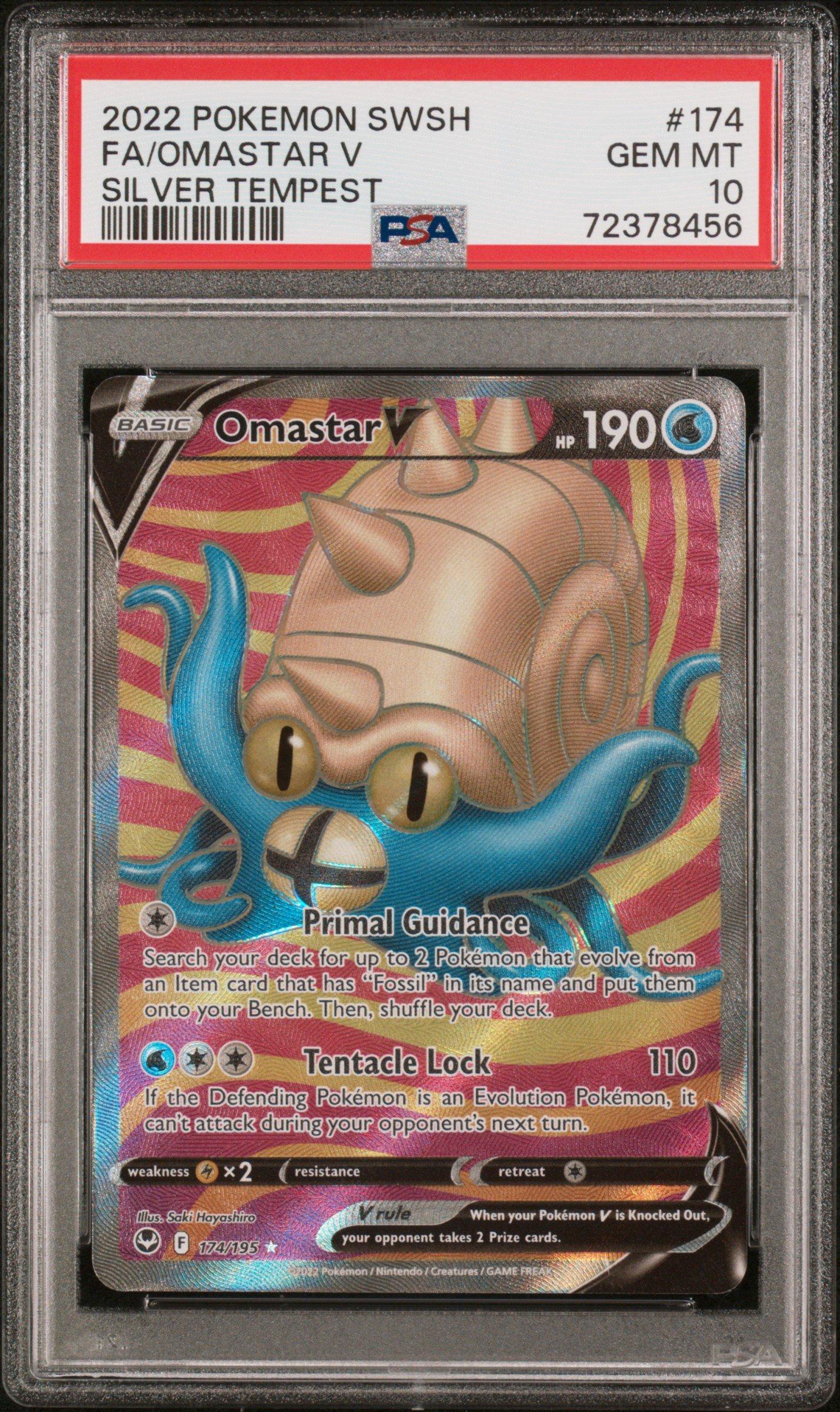 2022 Pokemon Sword & Shield Silver Tempest 174 Full Art/omastar V
