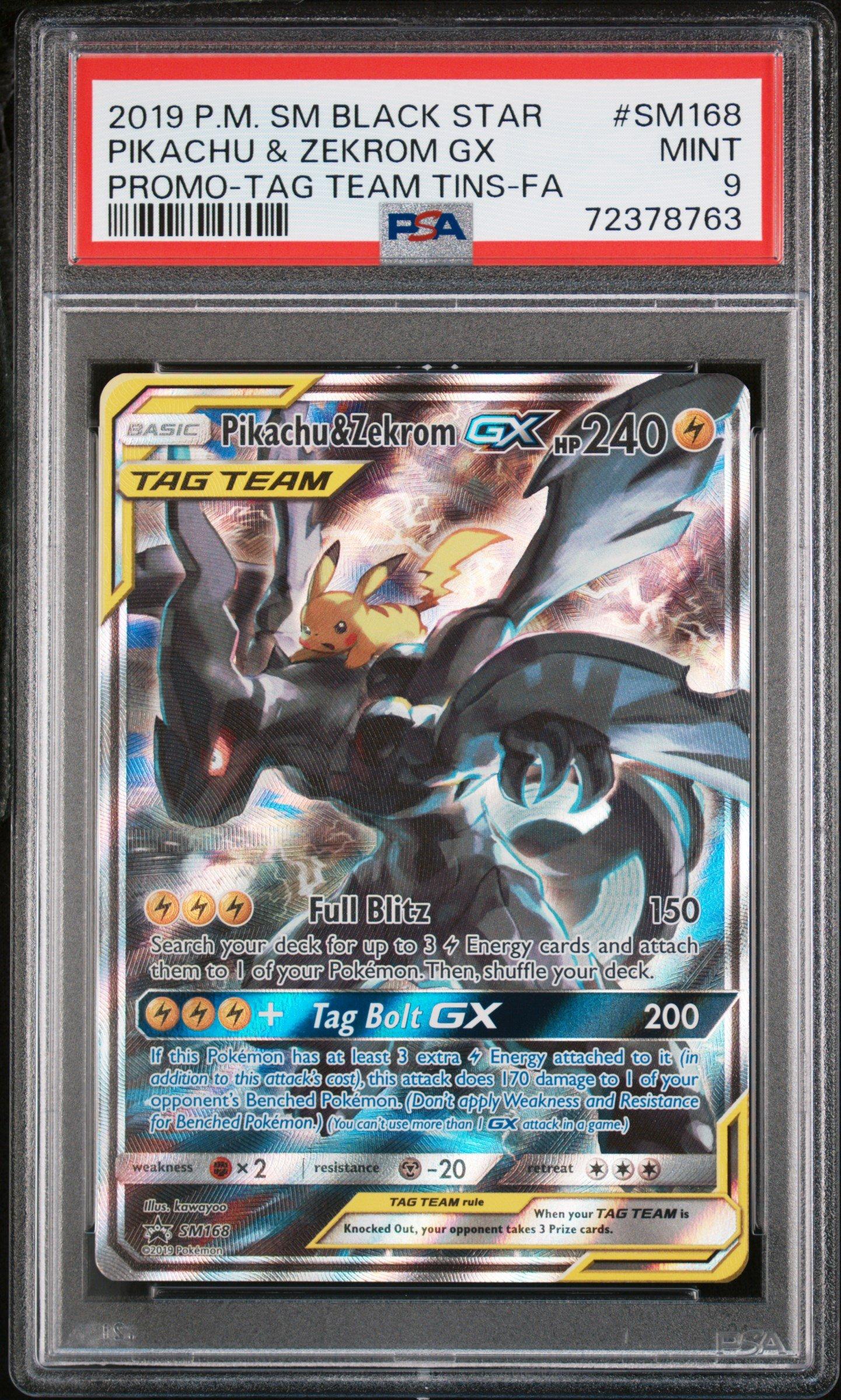 2019 Pokemon Sm Black Star Promo Sm168 Full Art/pikachu & Zekrom