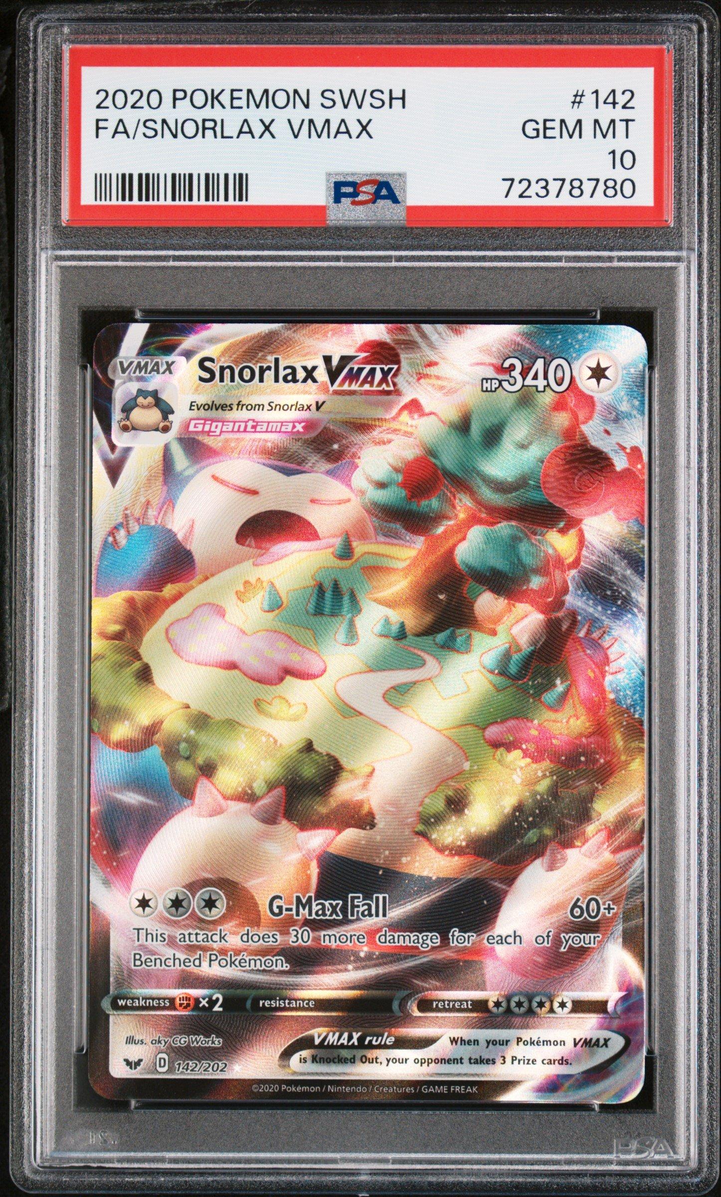 2020 Pokemon Sword & Shield 142 Full Art/snorlax Vmax PSA 10