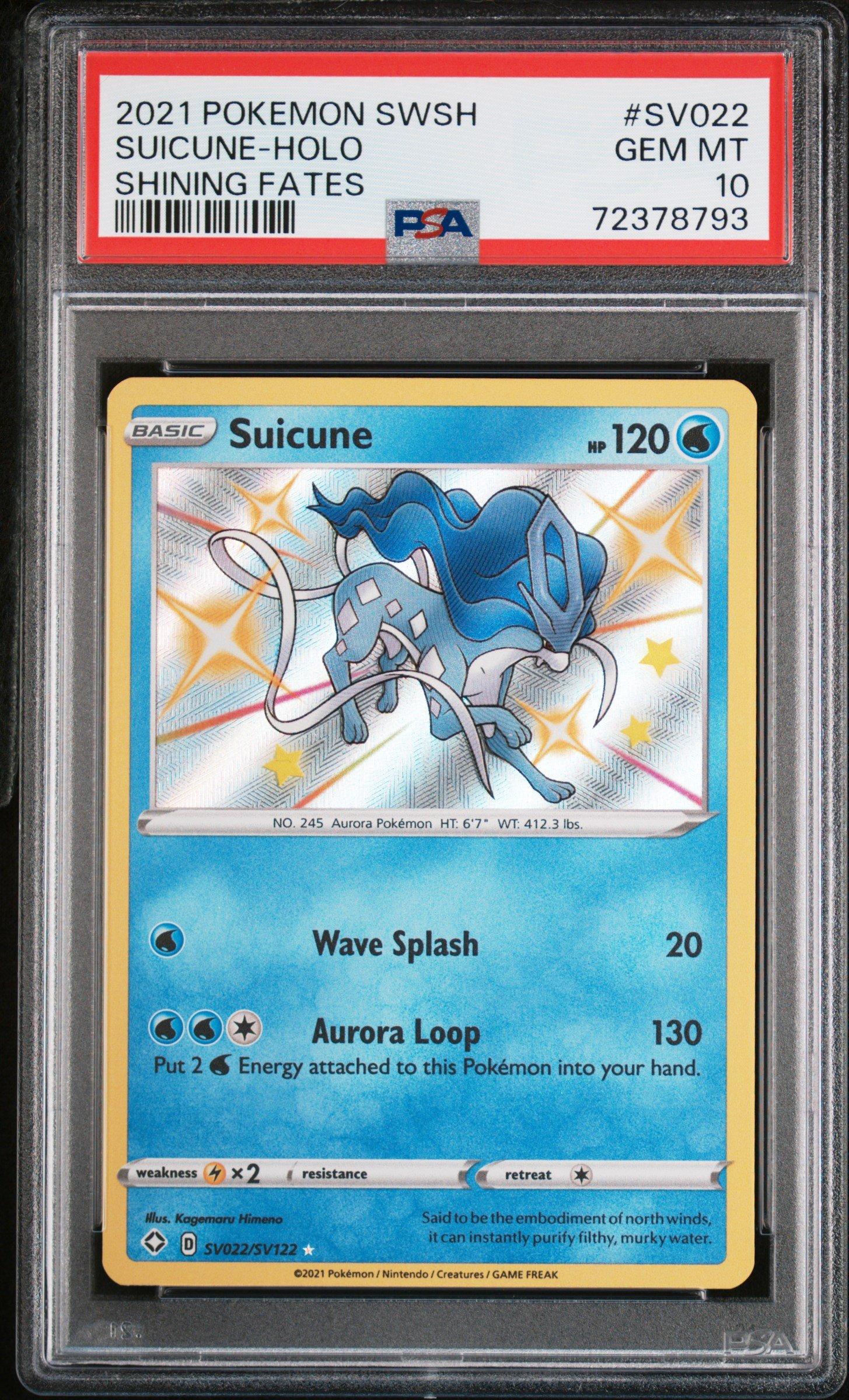 2021 Pokemon Sword & Shield Shining Fates Sv022 Suicune-holo PSA