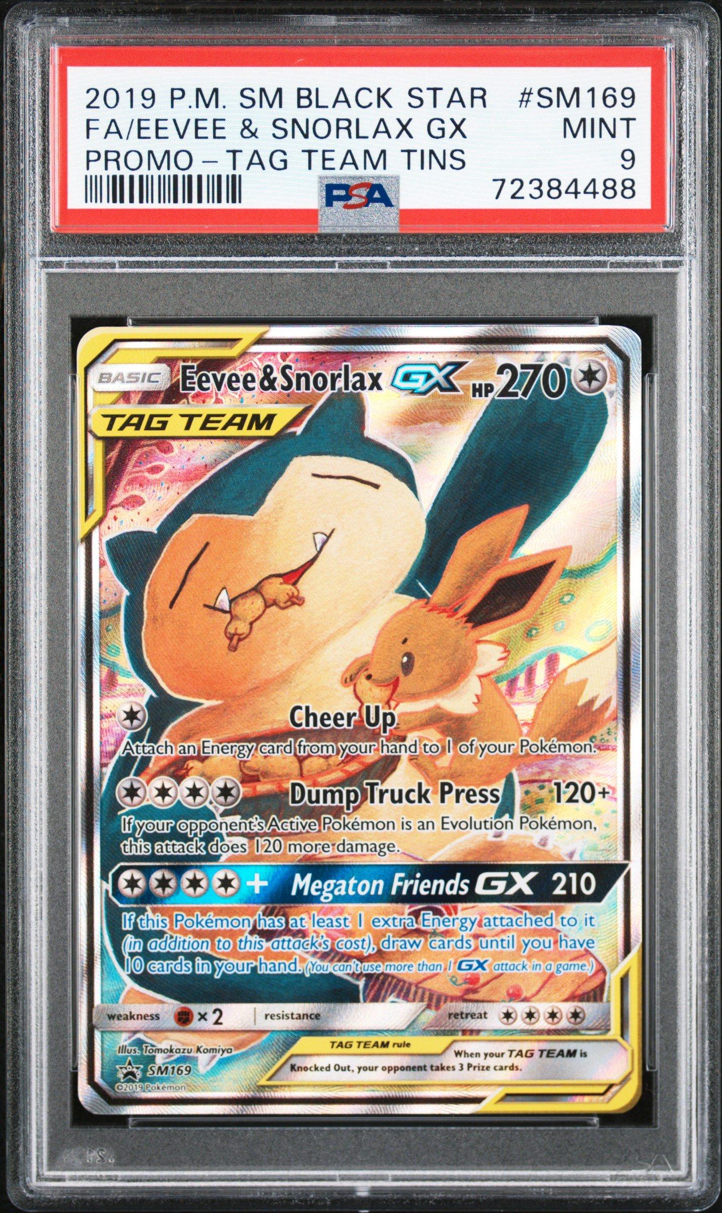 2019 Pokemon Sm Black Star Promo Sm169 Full Art/eevee & Snorlax Gx