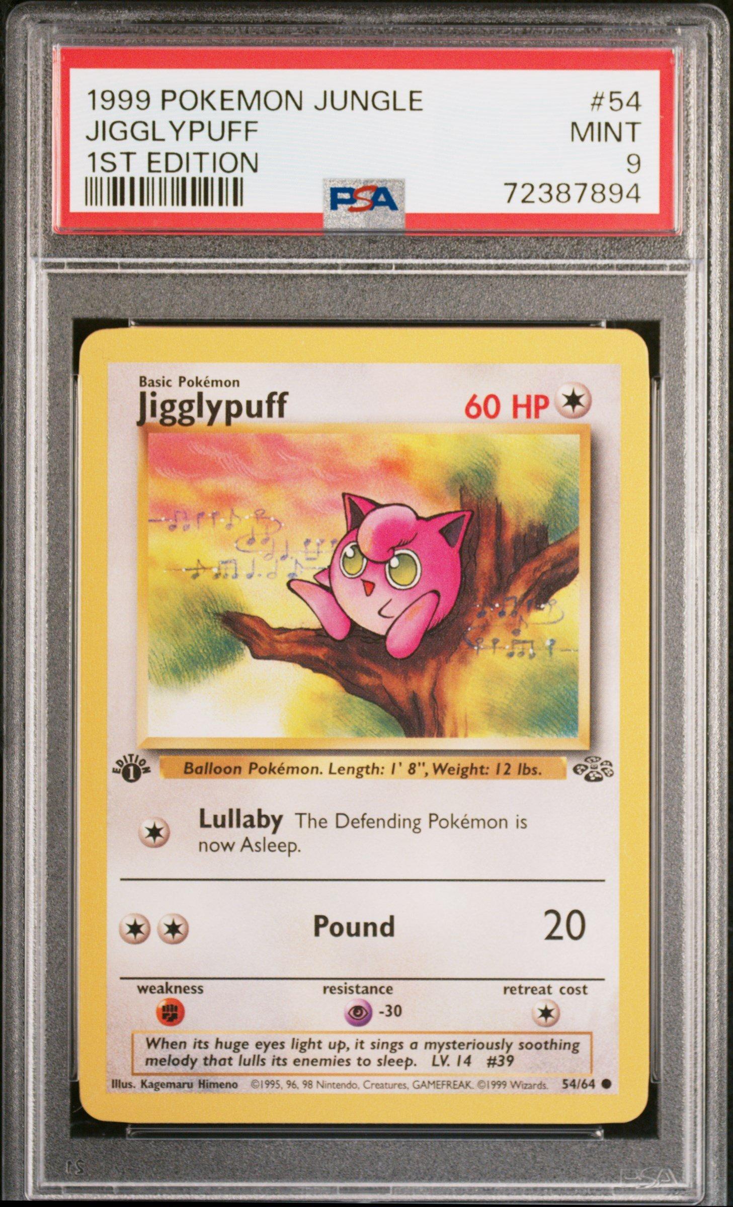 1999 Pokemon Jungle 54 Jigglypuff 1st Edition PSA 9 Graded Card
