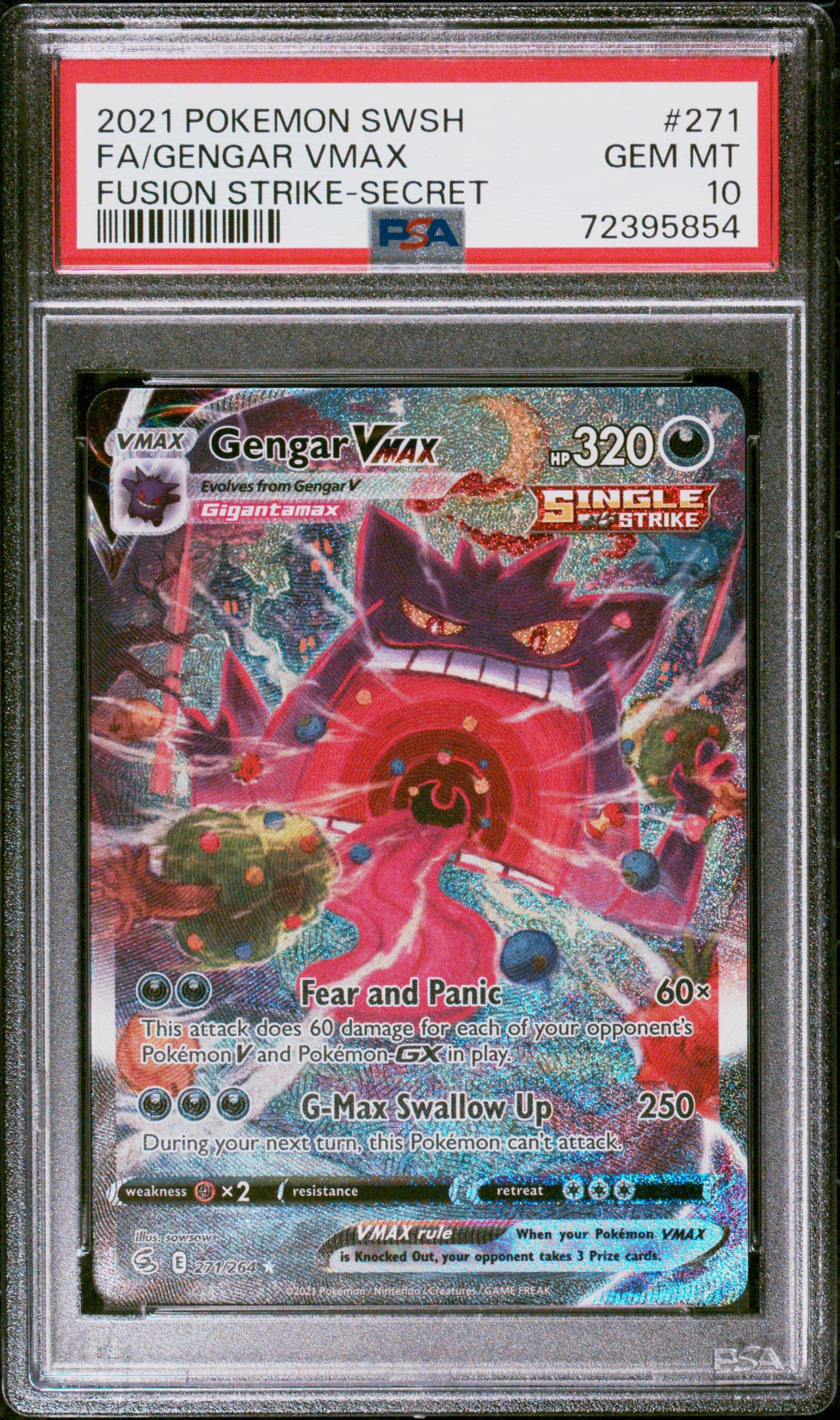 2021 Pokemon Sword & Shield Fusion Strike 271 Fa/gengar Vmax