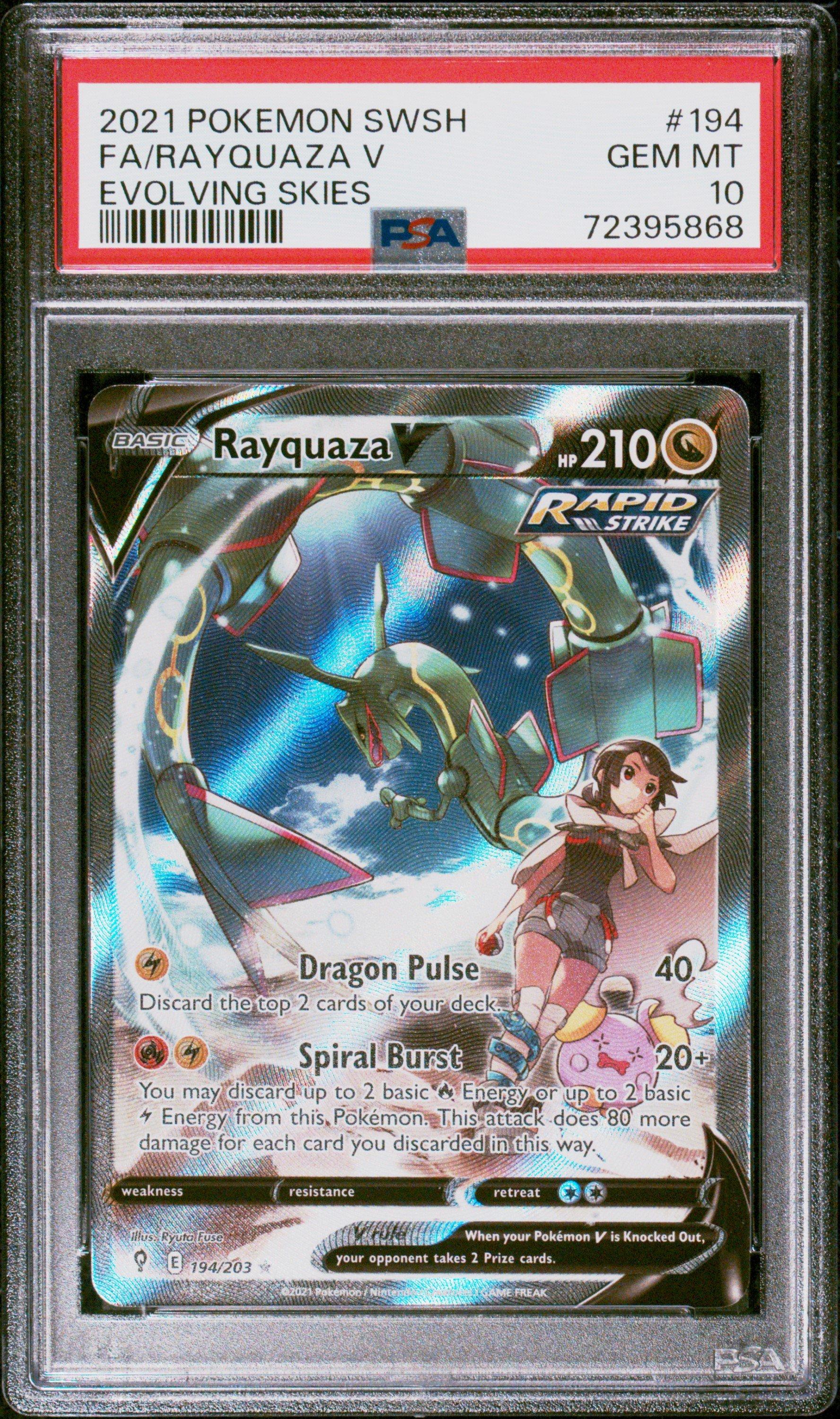 2021 Pokemon Sword & Shield Evolving Skies Fa/rayquaza V PSA