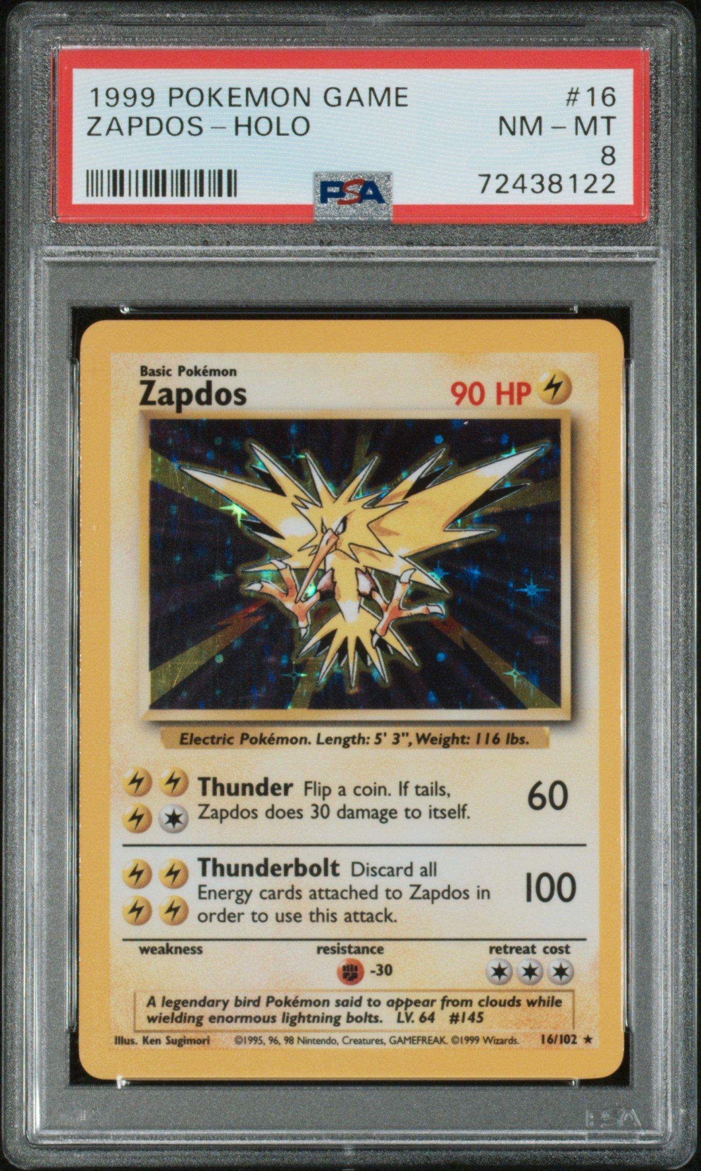 1999 Pokemon Game 16 Zapdos-holo PSA 8 Graded Card | GameStop