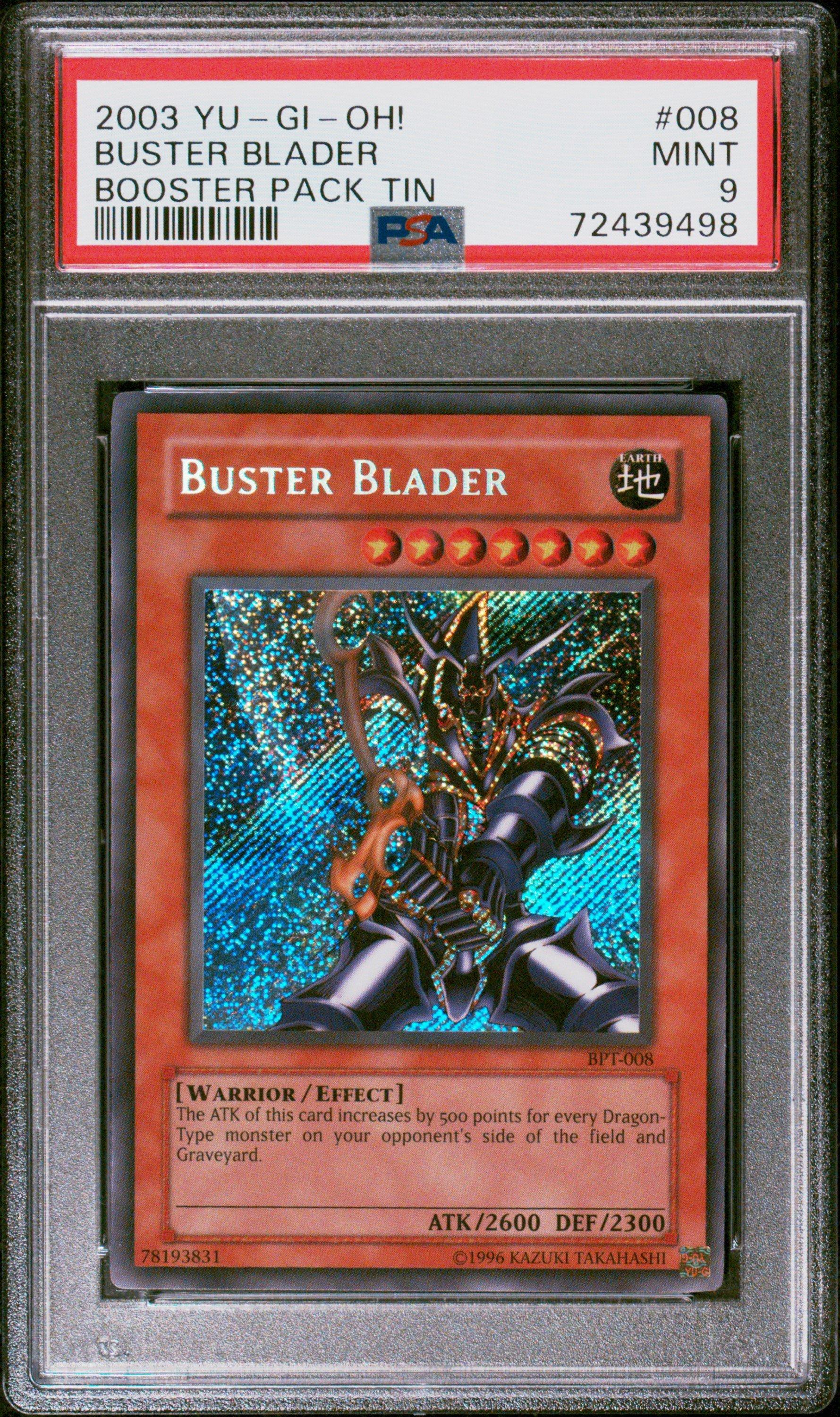 2003 Yugioh! Booster Pack Tin 008 Buster Blader PSA 9 GameStop