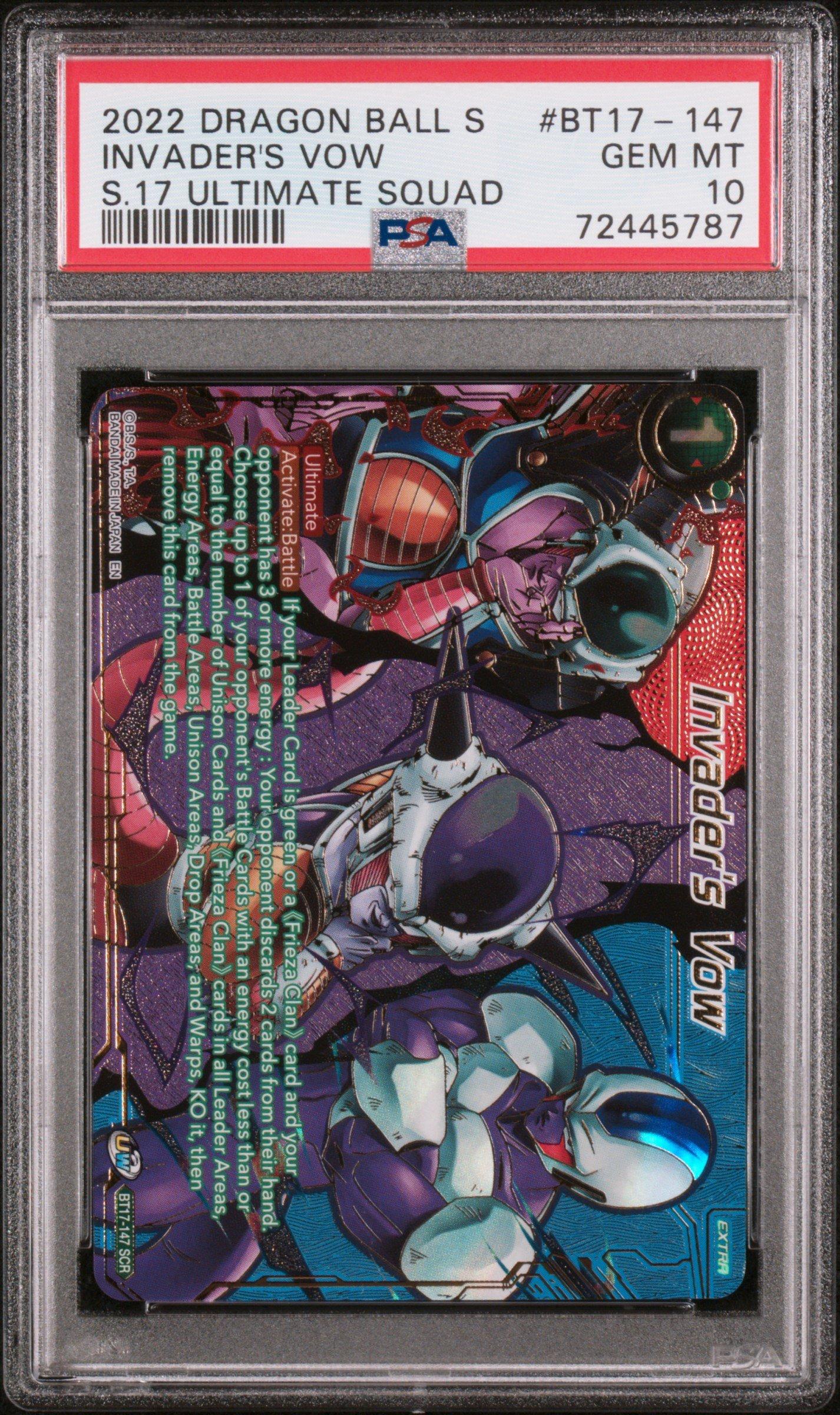 2022 Dragon Ball Super Card Game Series 17 Ultimate Squad Bt17-147 Invader's Vow Secret Rare PSA 10