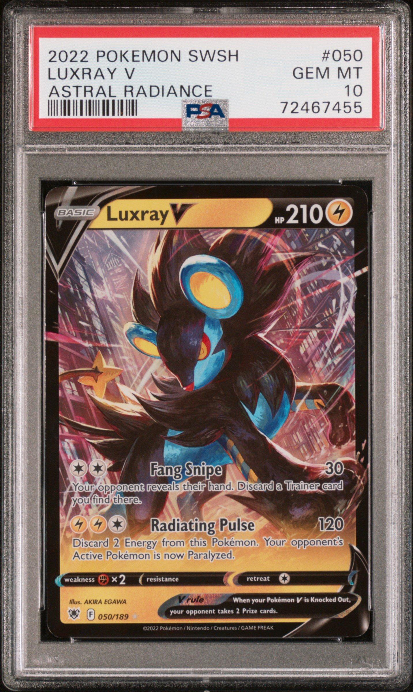 2022 Pokemon Sword & Shield Astral Radiance 050 Luxray V PSA 10