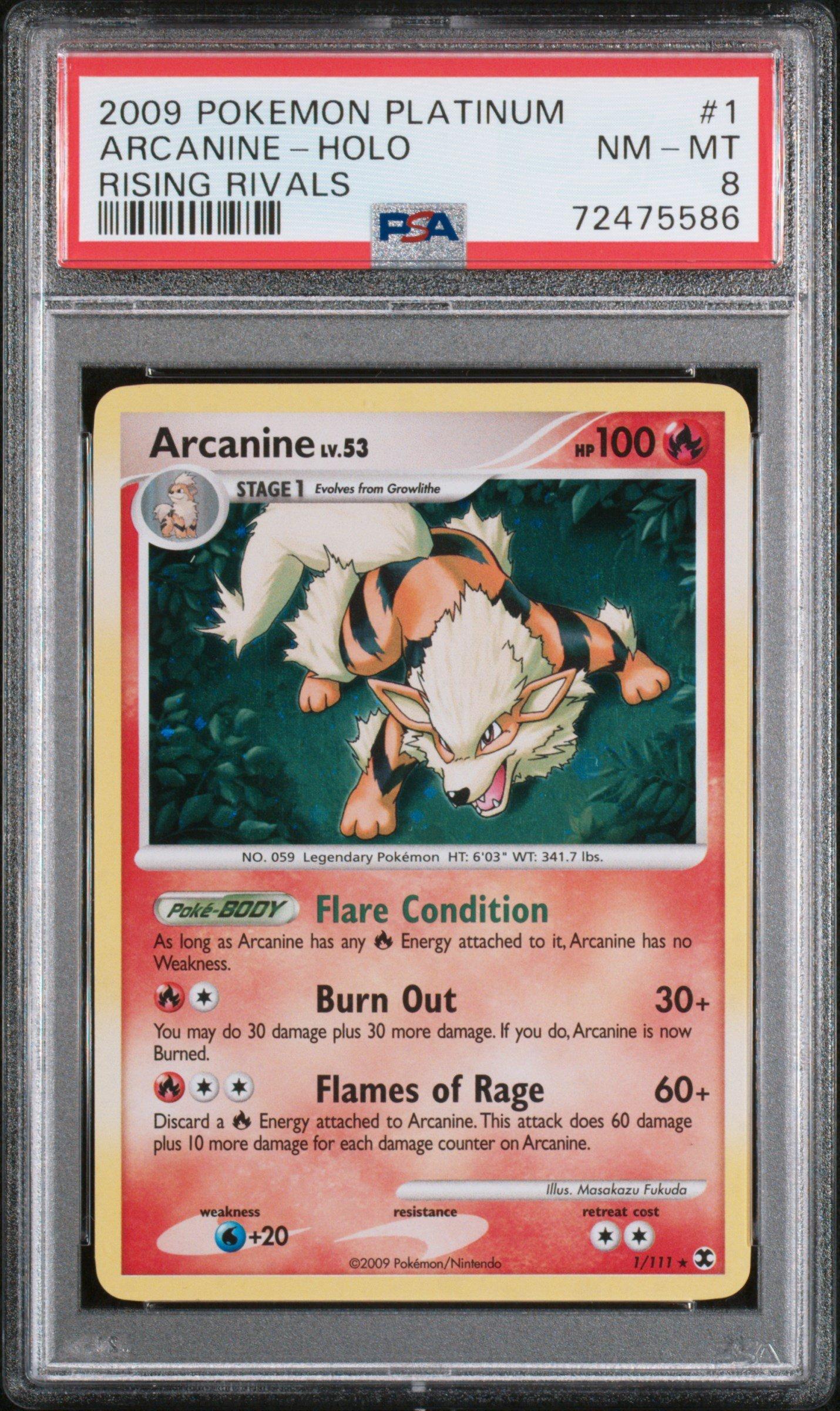 Pokemon Platinum Rising Rivals Arcanine Holo Psa Gamestop