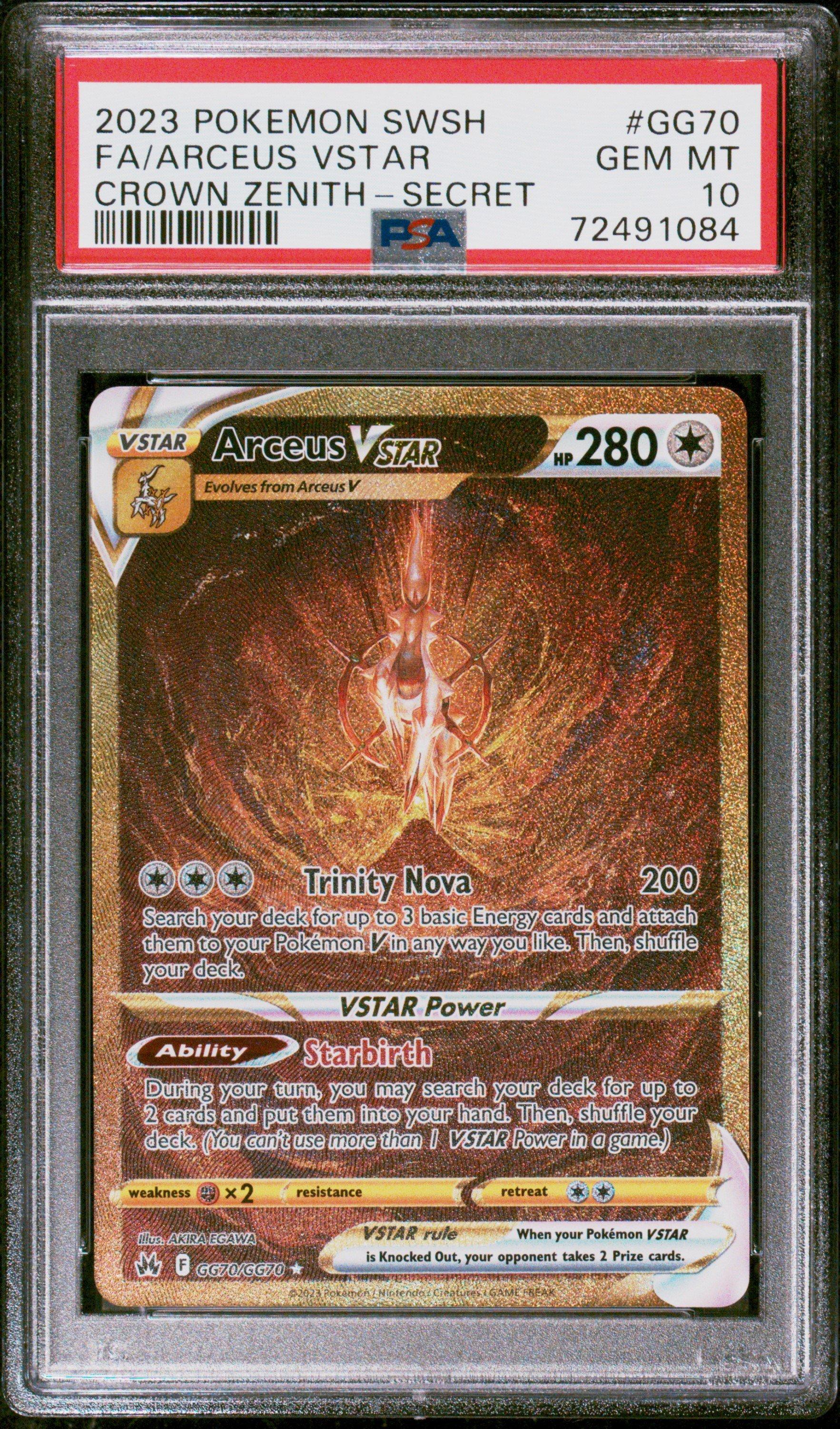 2023 Pokemon Sword And Shield Crown Zenith Gg70 Fa/arceus Vstar PSA 10