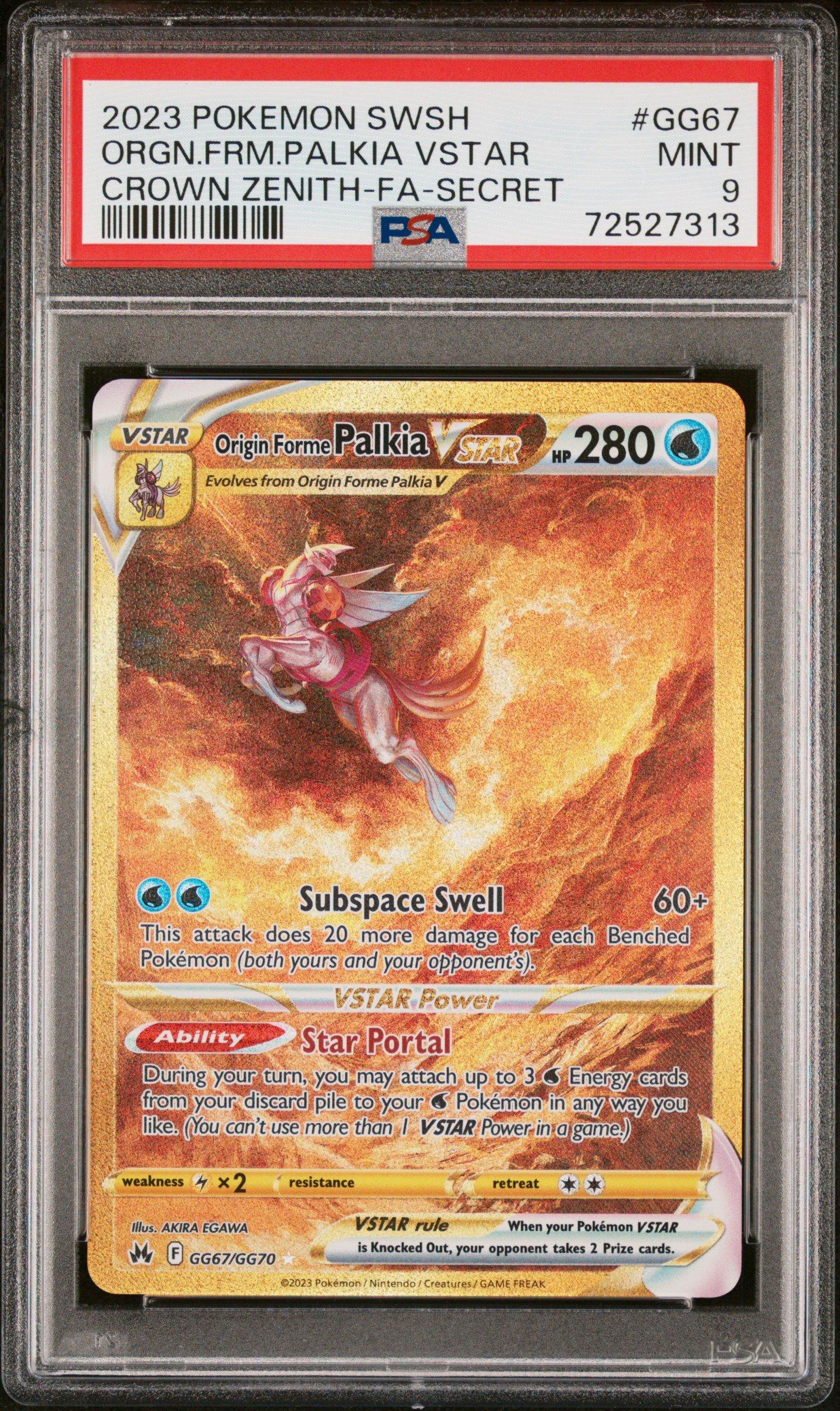 2023 Pokemon Sword And Shield Crown Zenith Gg67 Orgn.frm.palkia Vstar PSA