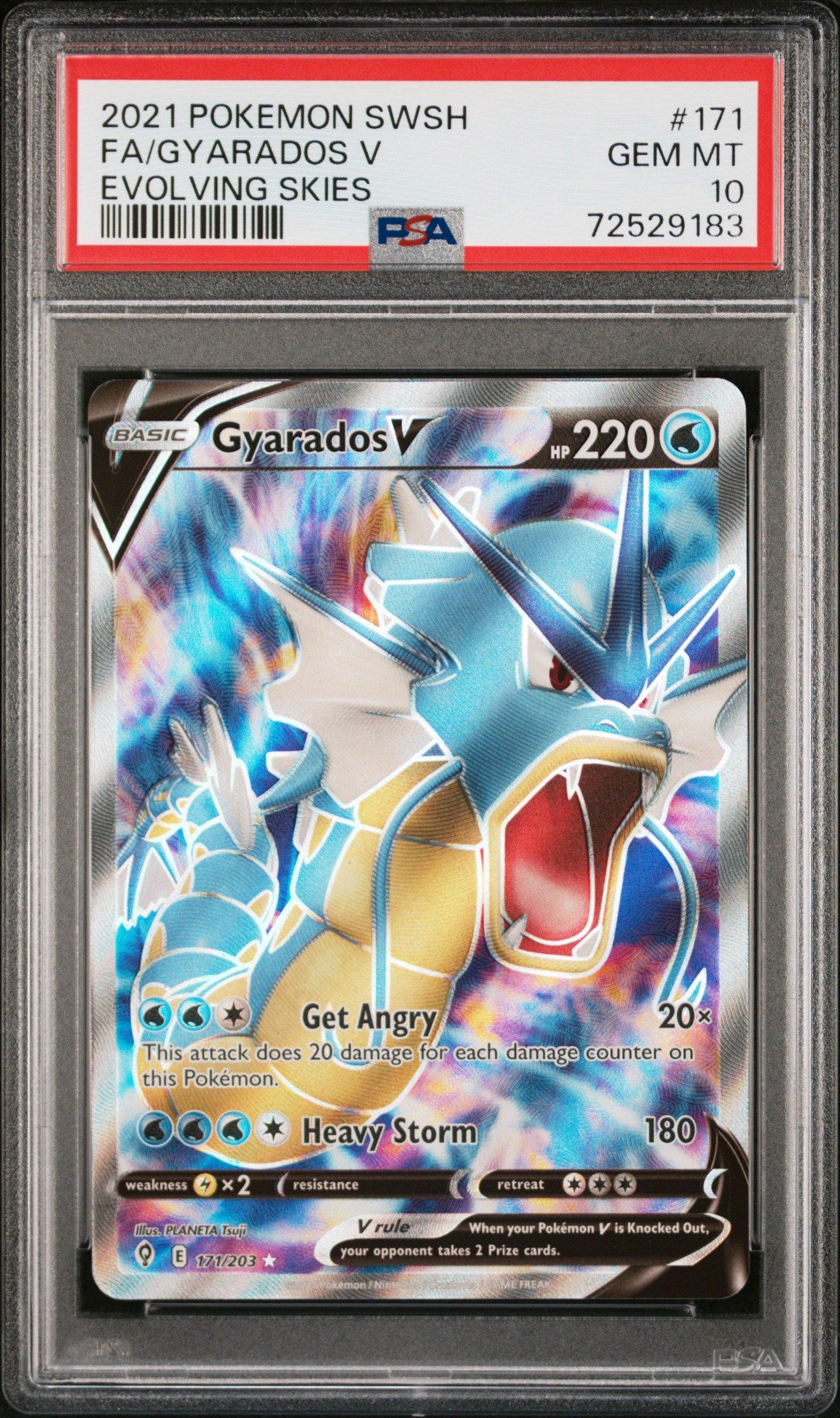 2021 Pokemon Sword & Shield Evolving Skies 171 Full Art/gyarados V PSA