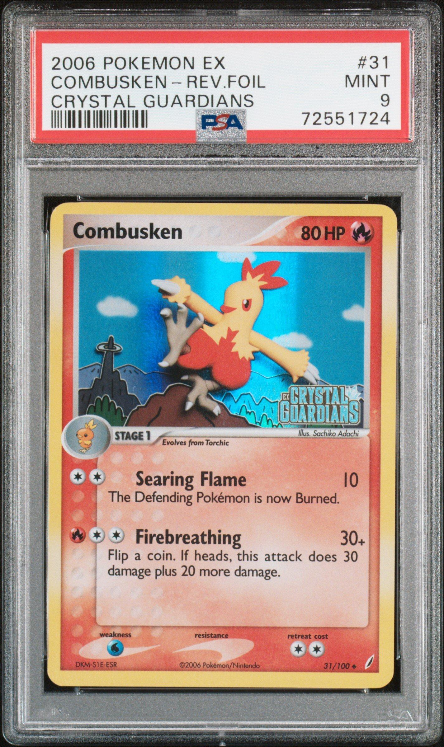 2006 Pokemon Ex Crystal Guardians 31 Combusken-reverse Foil PSA 9