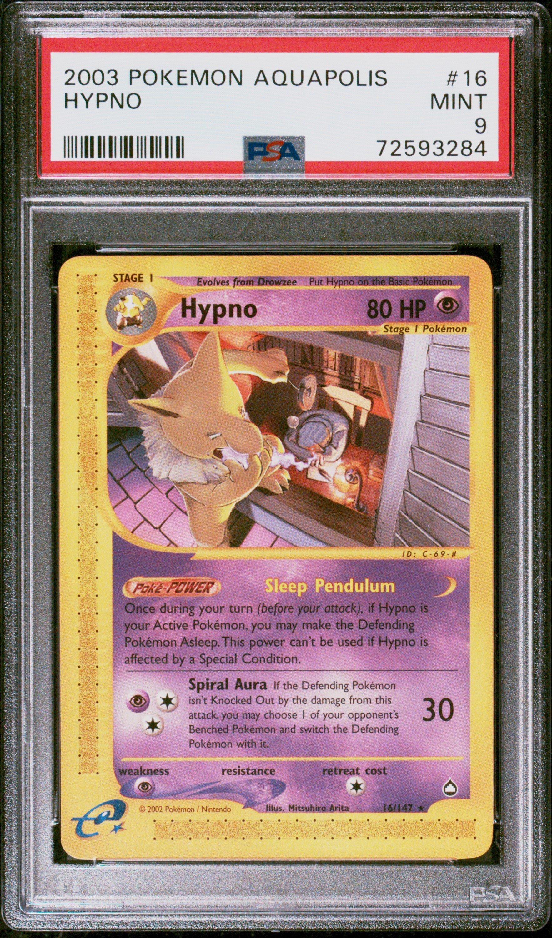 2003 Pokemon Aquapolis 16 Hypno PSA 9