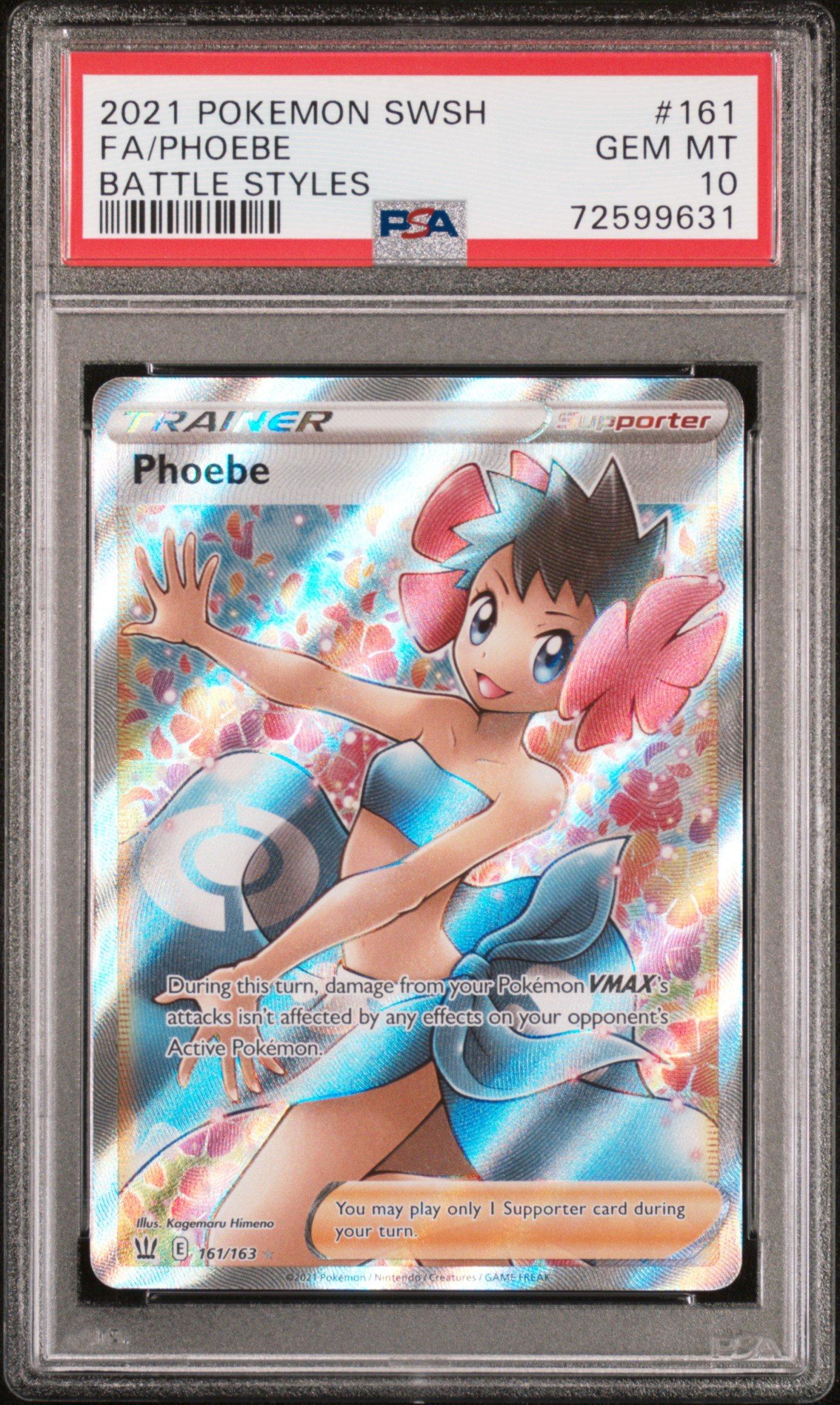2021 Pokemon Sword & Shield Battle Styles 161 Full Art/phoebe PSA