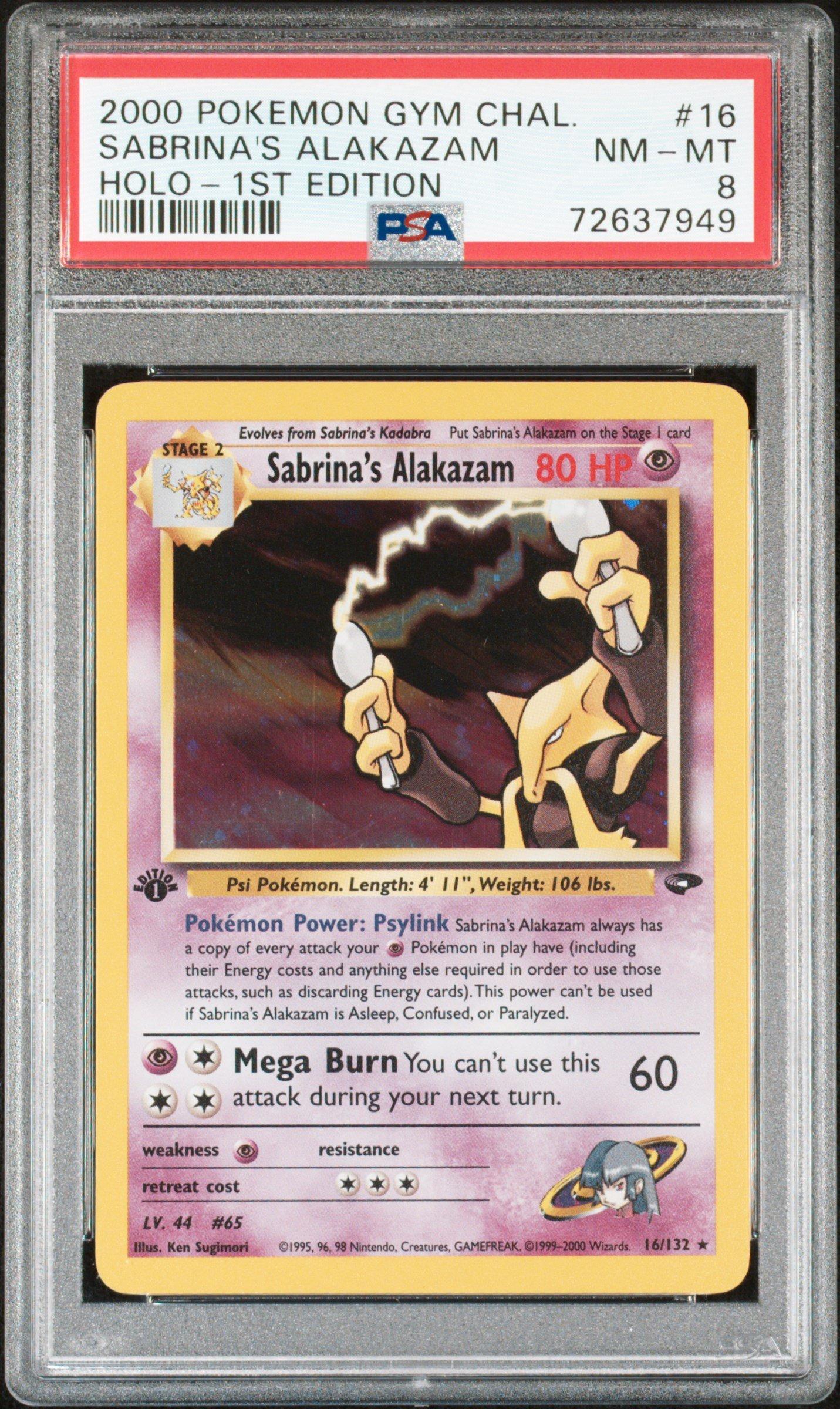 ポケモンカード PSA 2000 Pokemon Gym Challenge 16 Sabrina's Alakazam Holo-1st Edition
