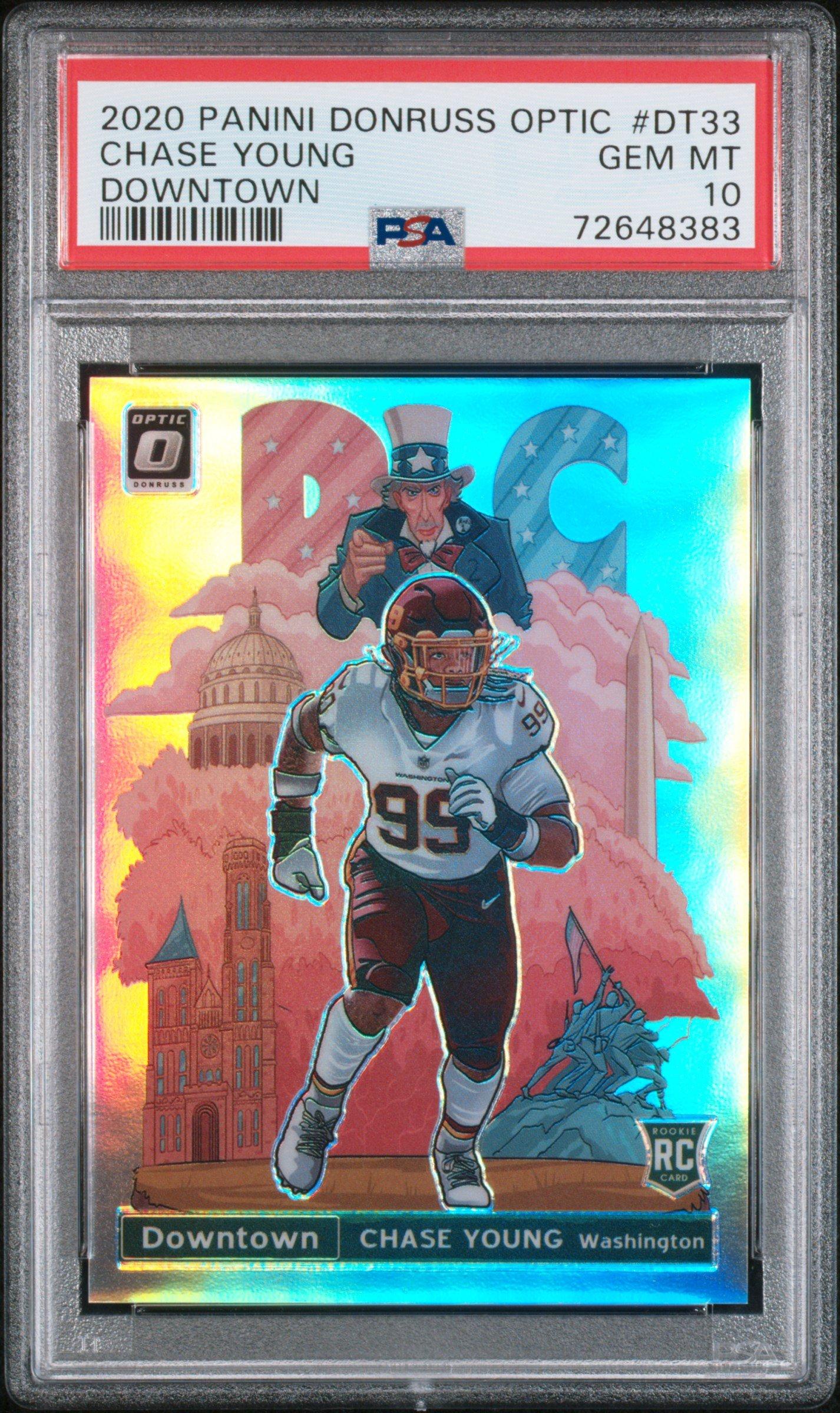 2020 Panini Donruss Optic Downtown Dt33 Chase Young PSA 10