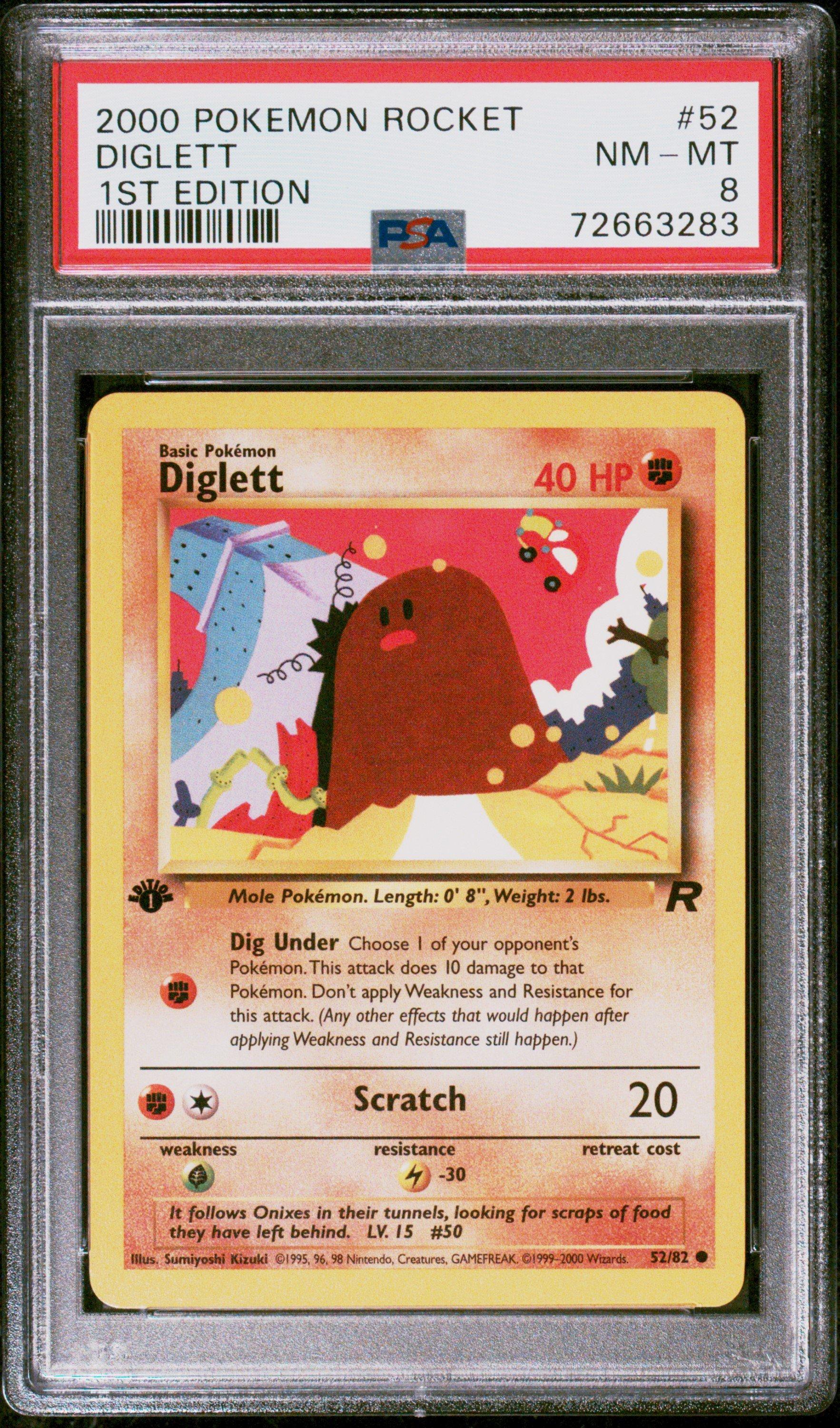 2000 Pokemon Rocket 52 Diglett 1st Edition PSA 8