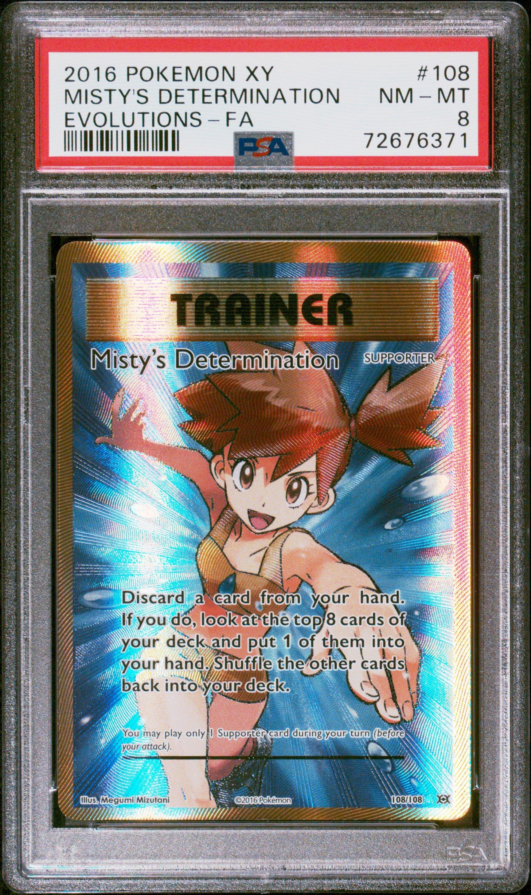 2016 Pokemon Xy Evolutions 108 Full Art/misty's Determination PSA