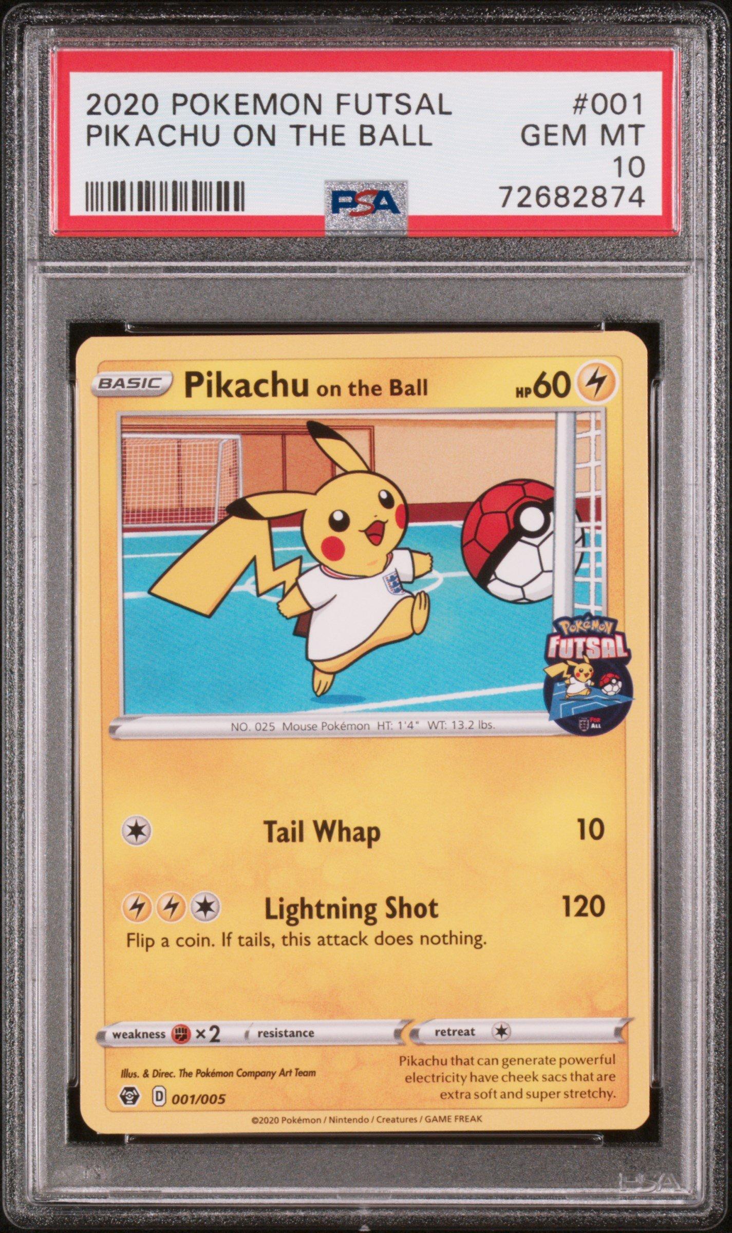 2020 ポケモンフットサル ピカチュウカード PSA9 2020 Pokemon Futsal 001 Pikachu On The Ball PSA 10 Graded Card
