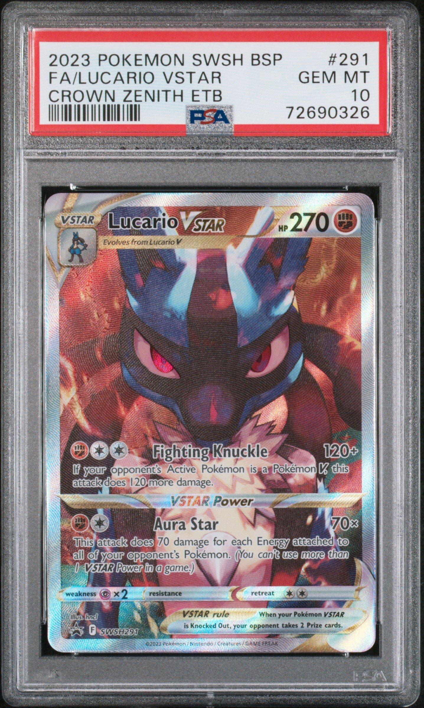 2023 Pokemon Swsh Black Star Promo 291 Full Art/lucario Vstar