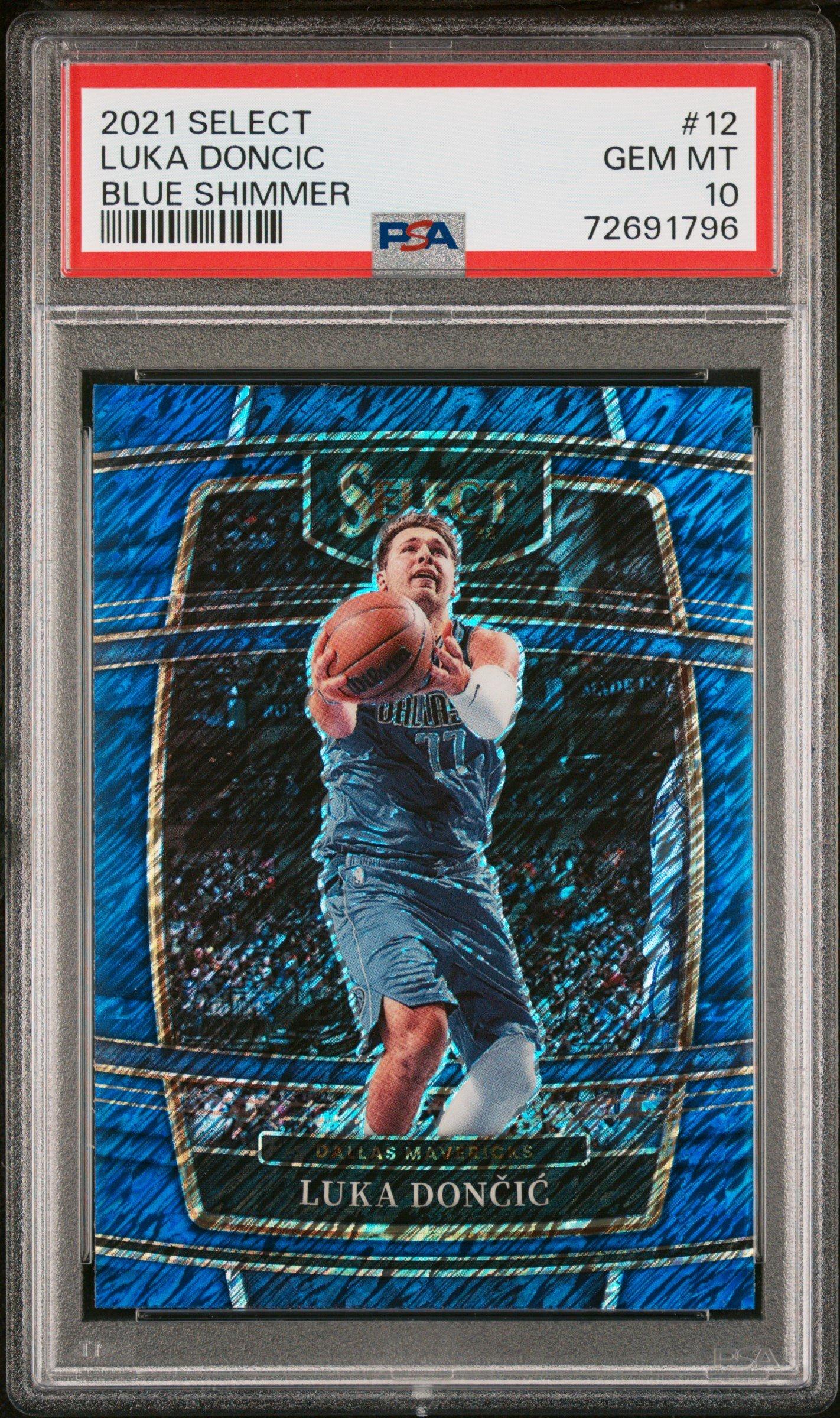 2021 Panini Select 12 Luka Doncic Blue Shimmer PSA 10