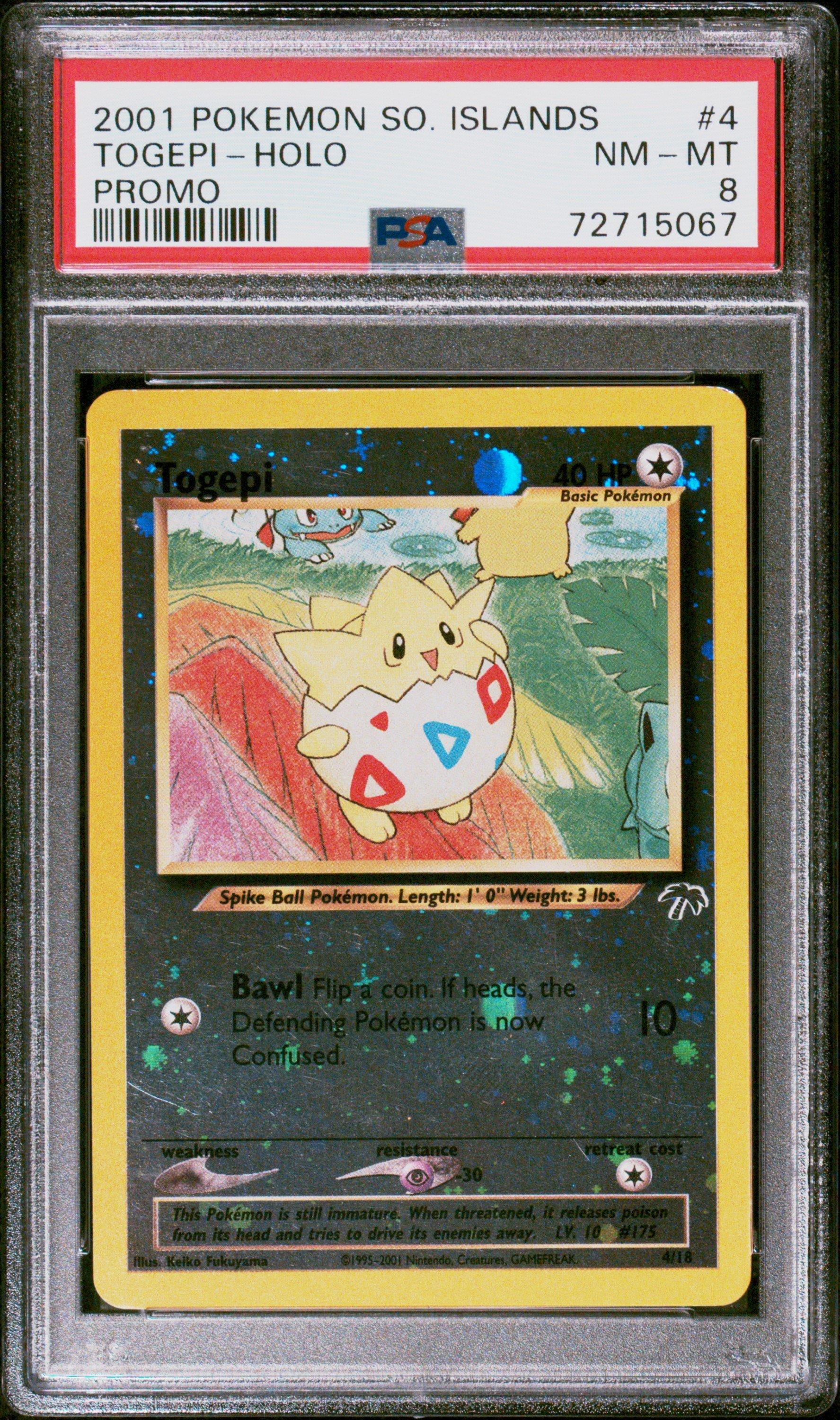 2001 Pokemon Southern Islands Promo 4 Togepi-holo PSA 8 Graded