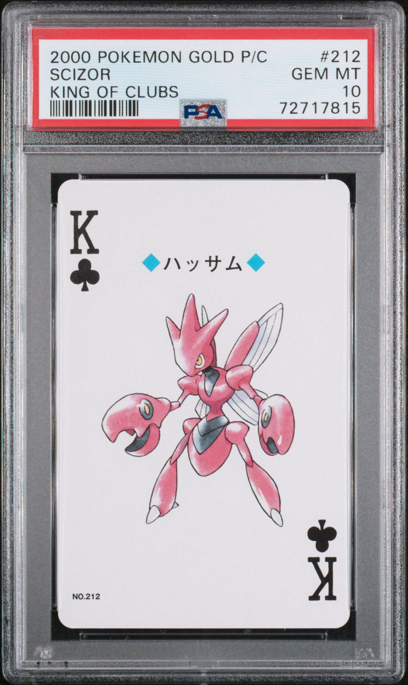 2000 Pokemon Gold Version Playing Cards 212 Scizor King Of Clubs PSA 10