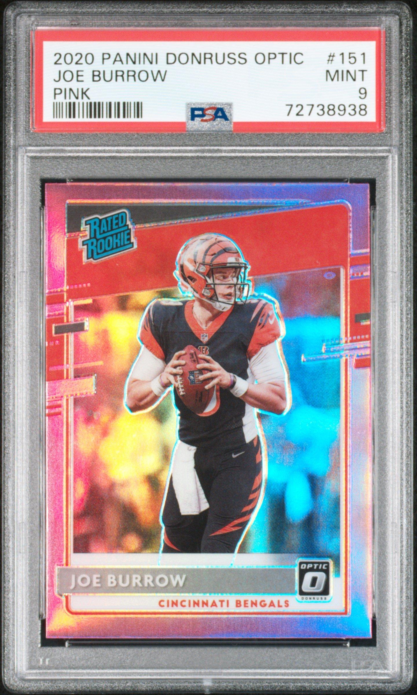2020 Panini Donruss Optic 151 Joe Burrow Pink PSA 9