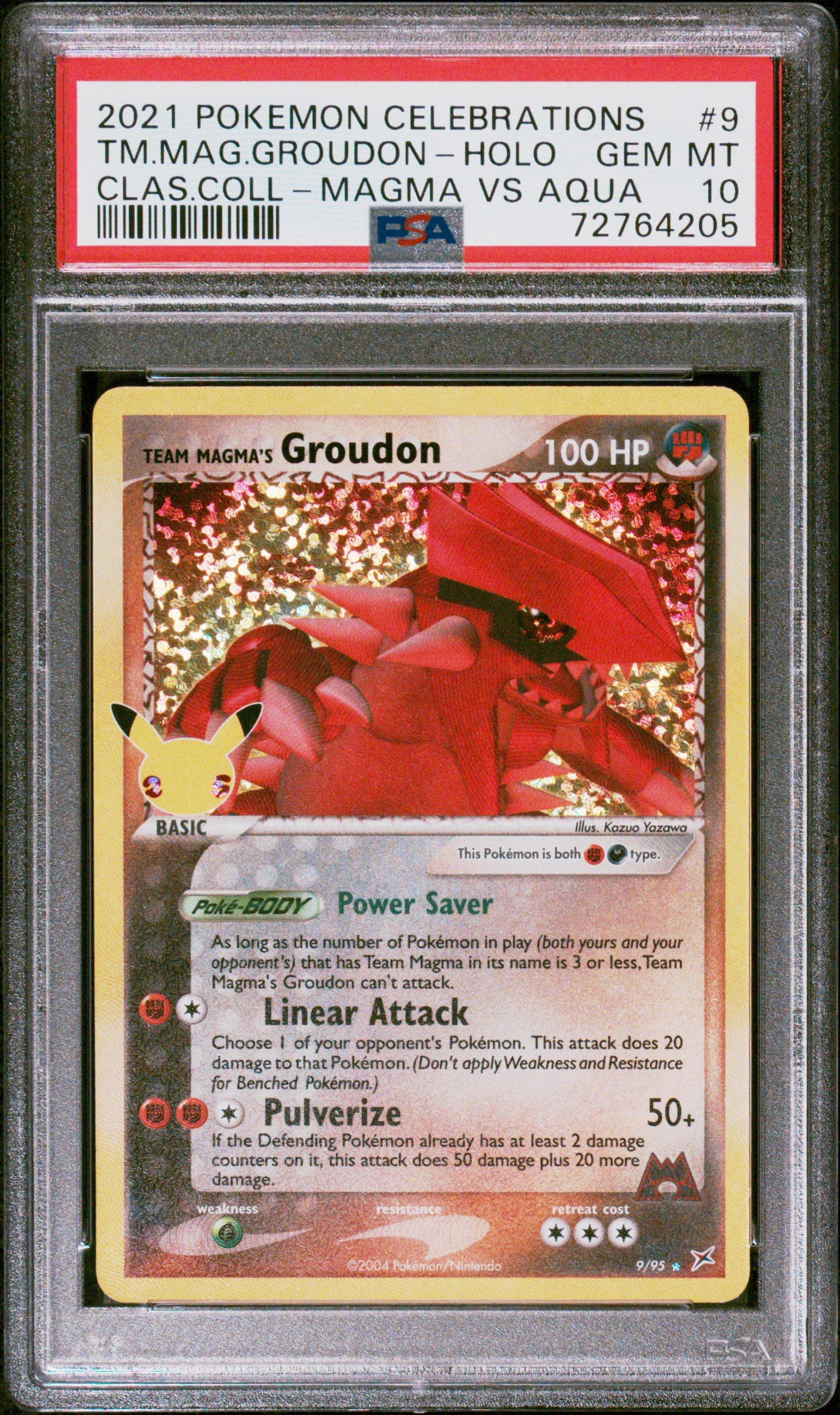 2021 Pokemon Celebrations Classic Collection 9 Team Magma's Groudon-holo PSA