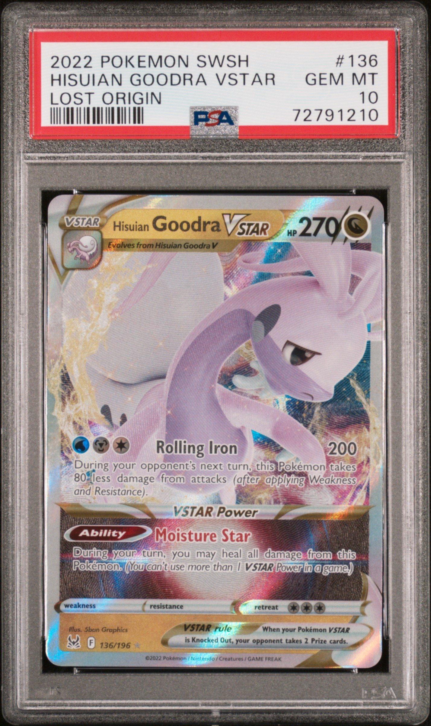 2022 Pokemon Sword & Shield Lost Origin 136 Hisuian Goodra Vstar PSA 10
