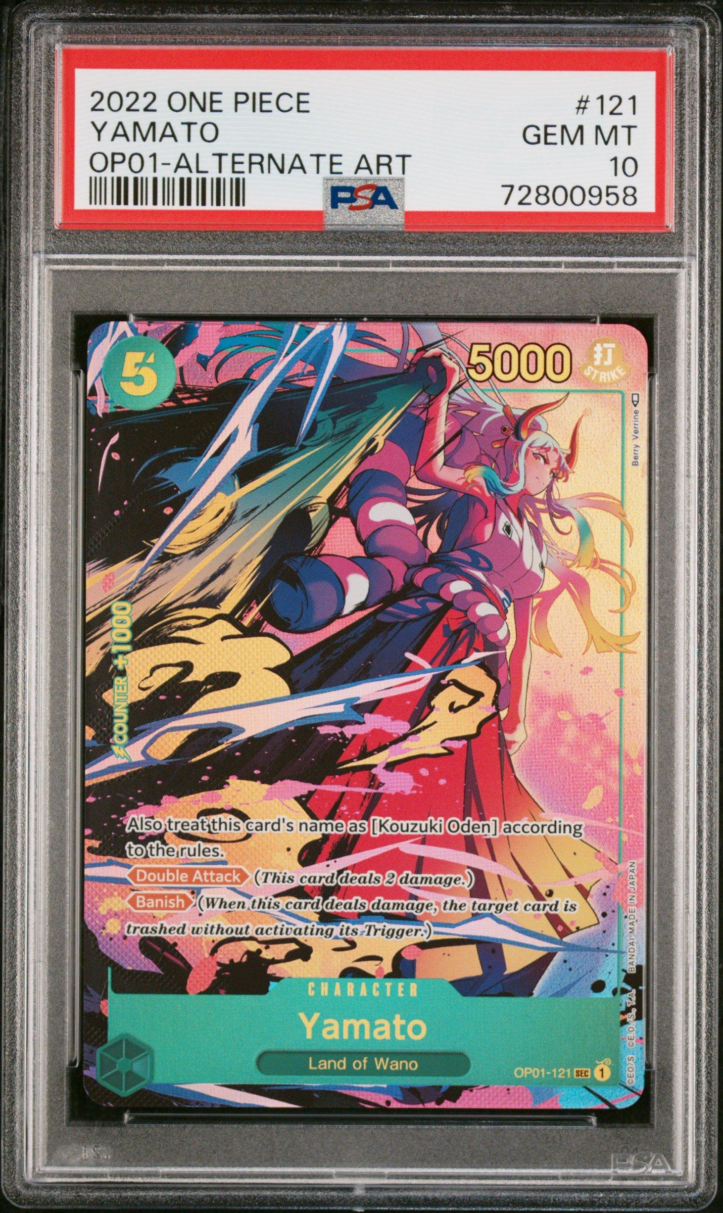 2022 One Piece Op01-romance Dawn 121 Yamato Alternate Art PSA 10