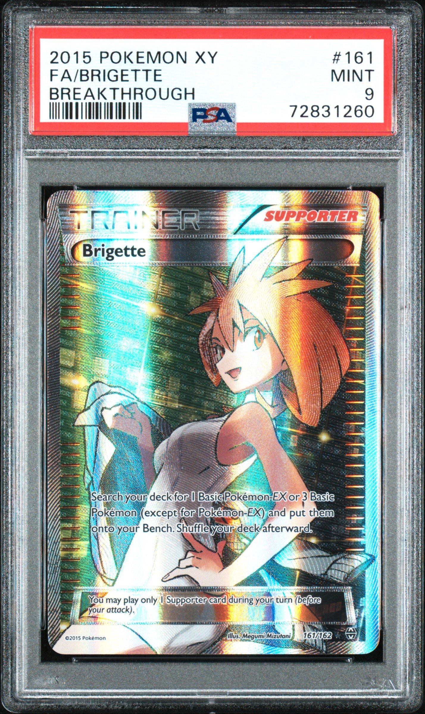 2015 Pokemon Xy Breakthrough 161 Full Art/brigette PSA 9