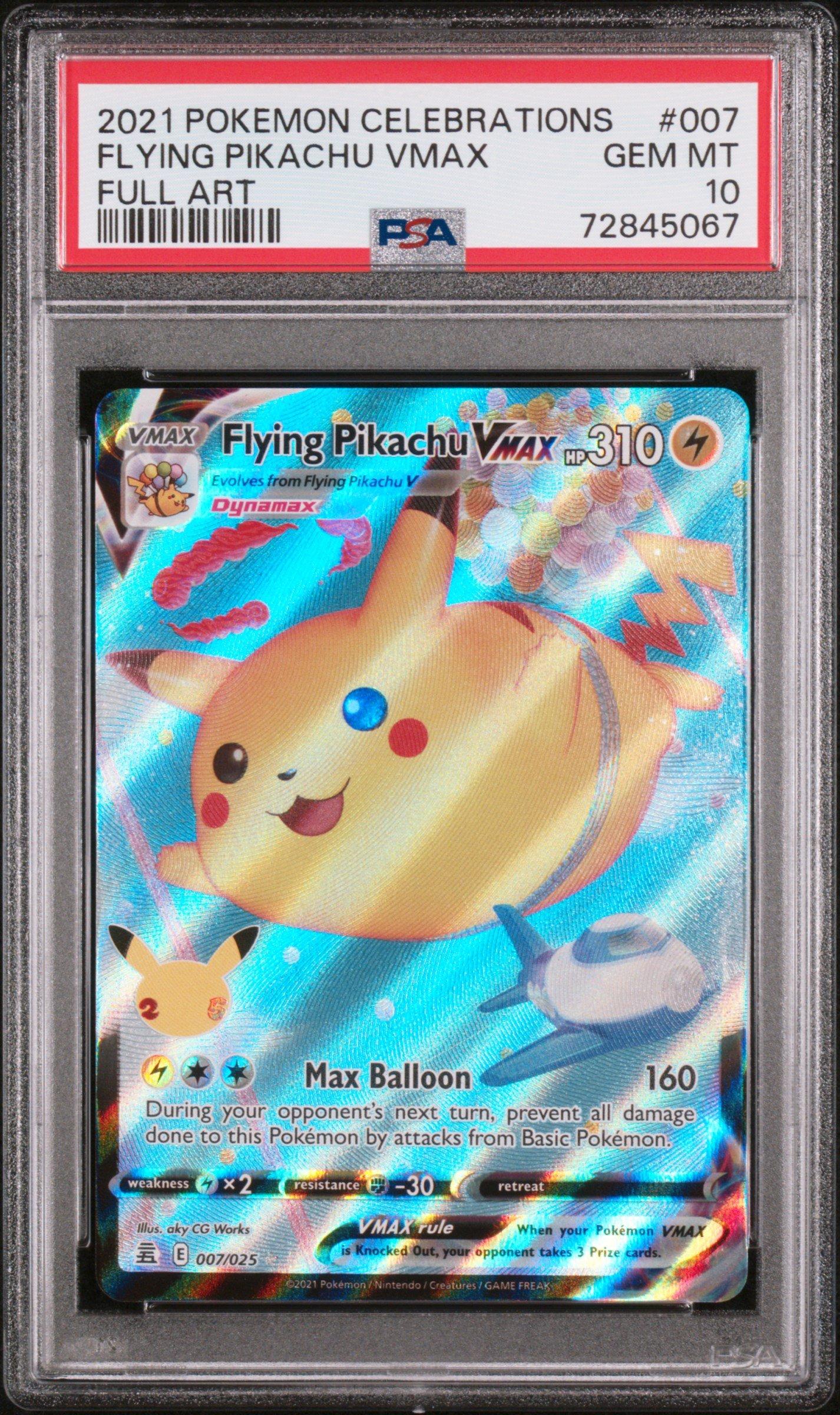 2021 Pokemon Celebrations 007 Full Art/flying Pikachu Vmax PSA 10