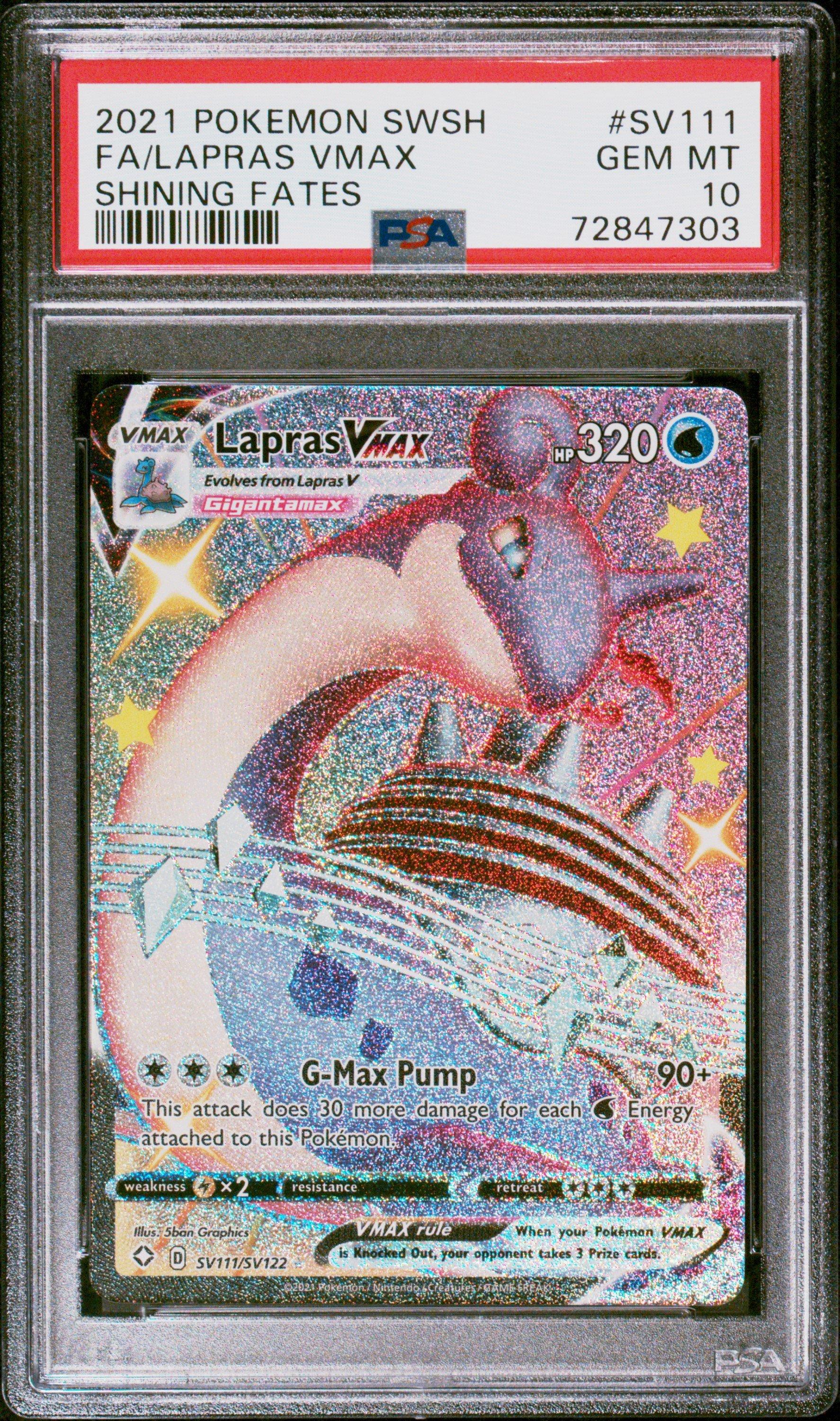 2021 Pokemon Sword & Shield Shining Fates Sv111 Full Art/lapras