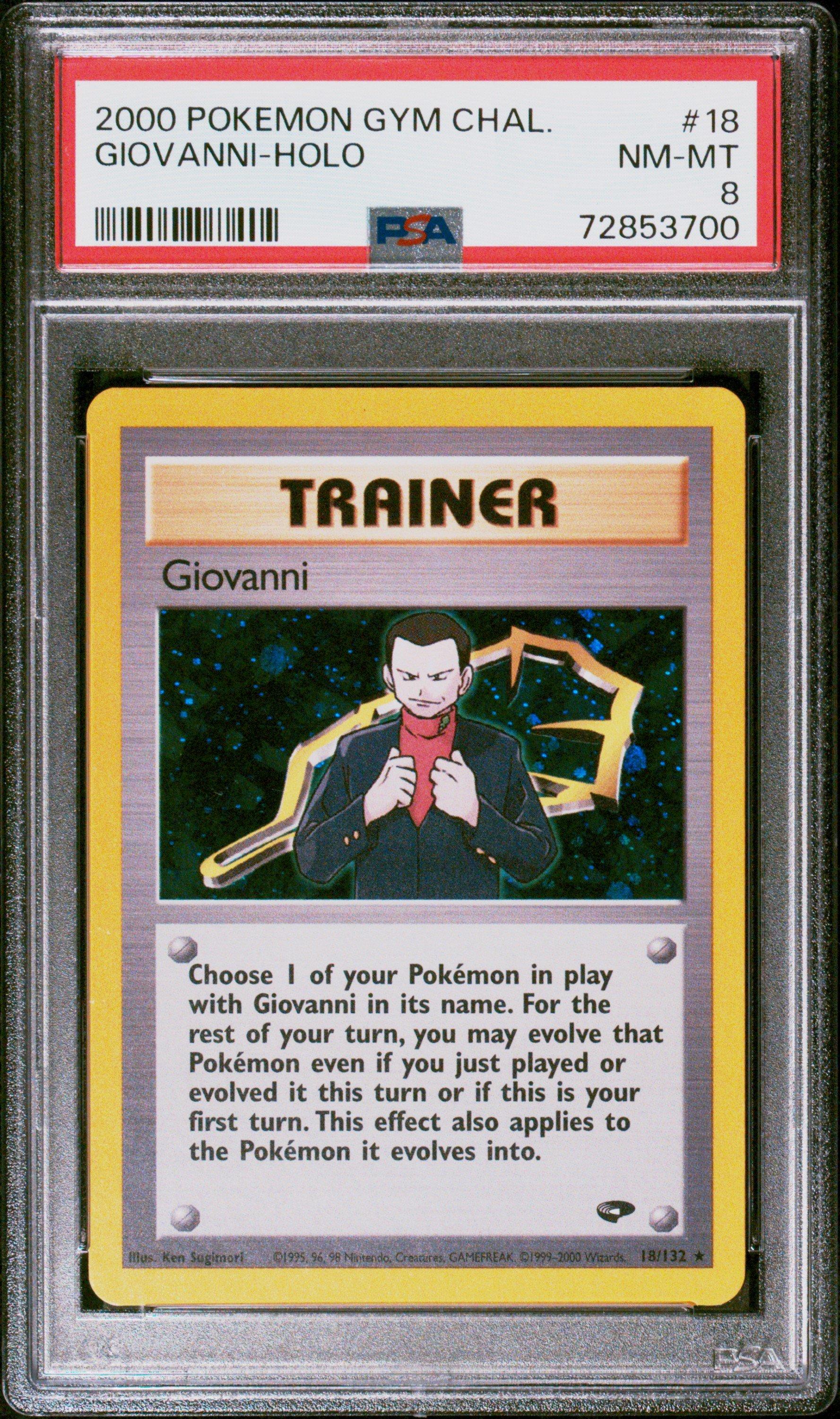 2000 Pokemon Gym Challenge 18 Giovanni-holo PSA 8