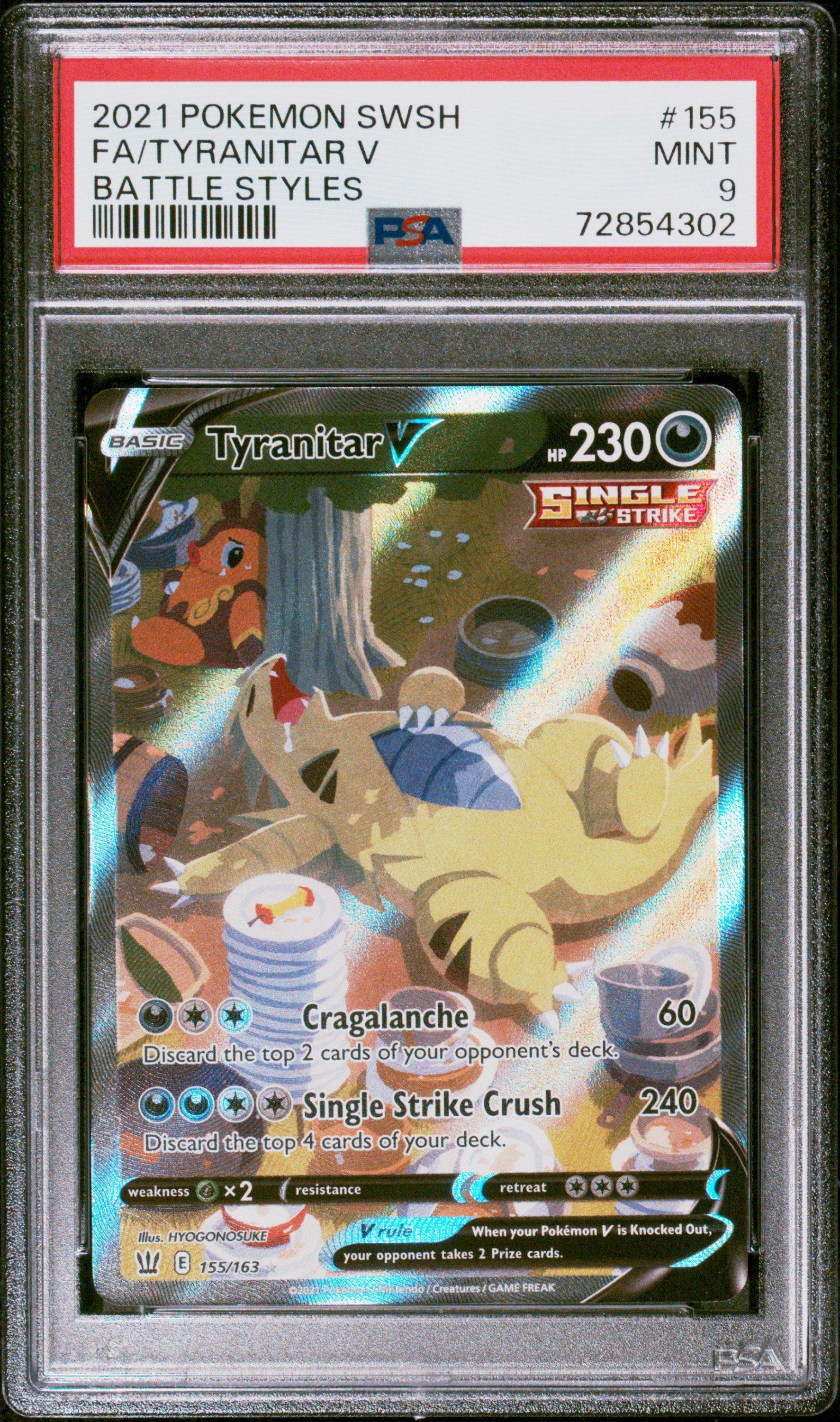 2021 Pokemon Sword & Shield Battle Styles 155 Fa/tyranitar V PSA 9