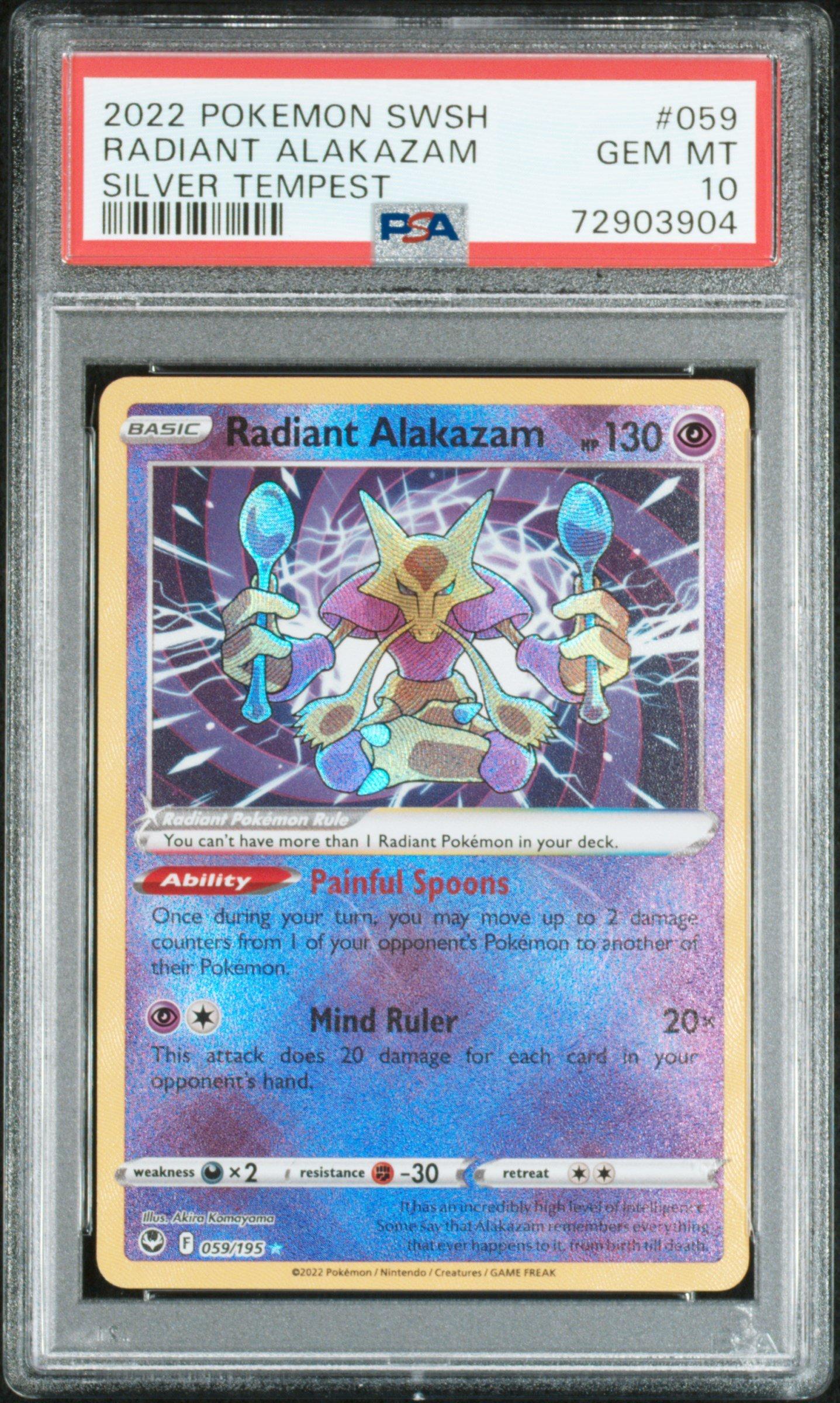 2022 Pokemon Sword & Shield Silver Tempest 059 Radiant Alakazam