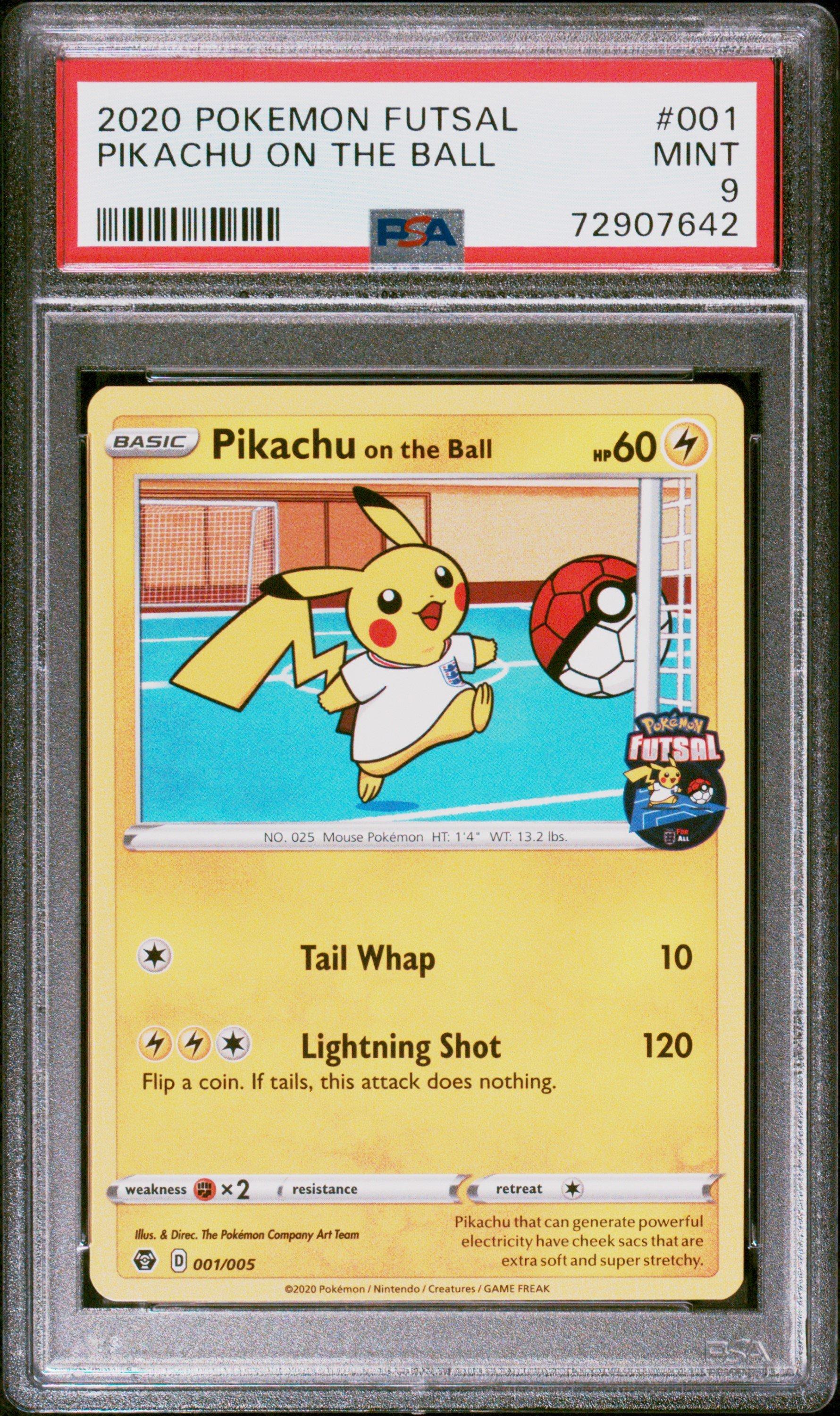 2020 Pokemon Futsal 001 Pikachu On The Ball PSA 9 Graded Card