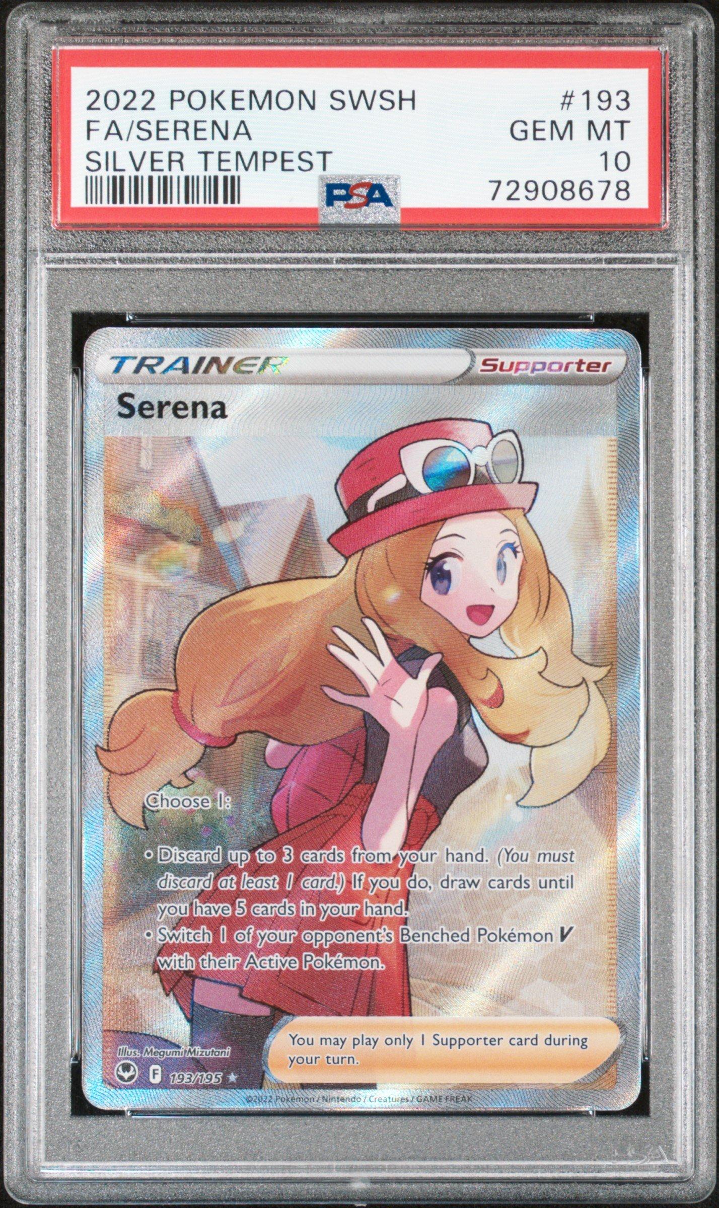 2022 Pokemon Sword & Shield Silver Tempest 193 Full Art/serena PSA