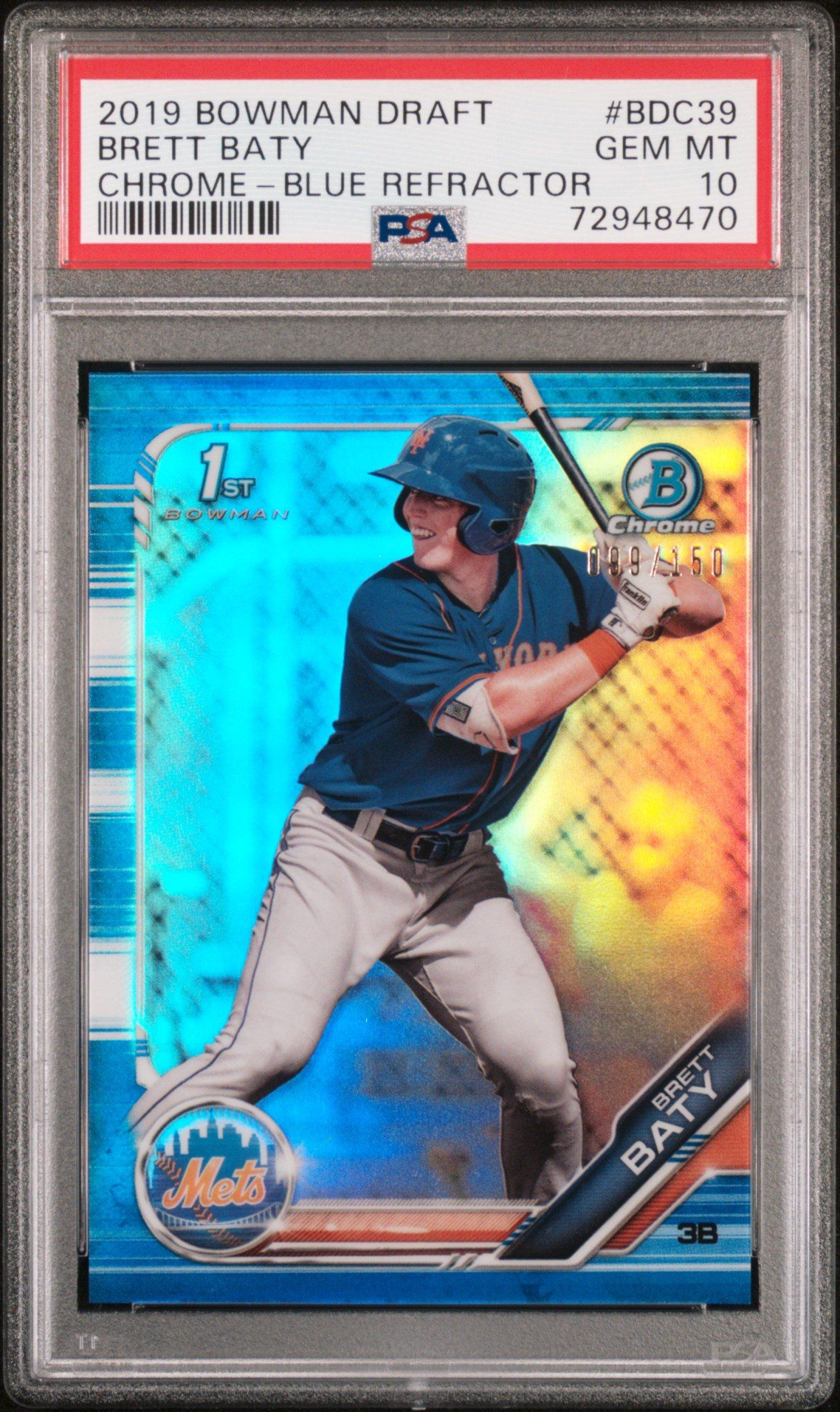 Brett Baty 2019 hotsell Bowman Chrome Refractor PSA 10