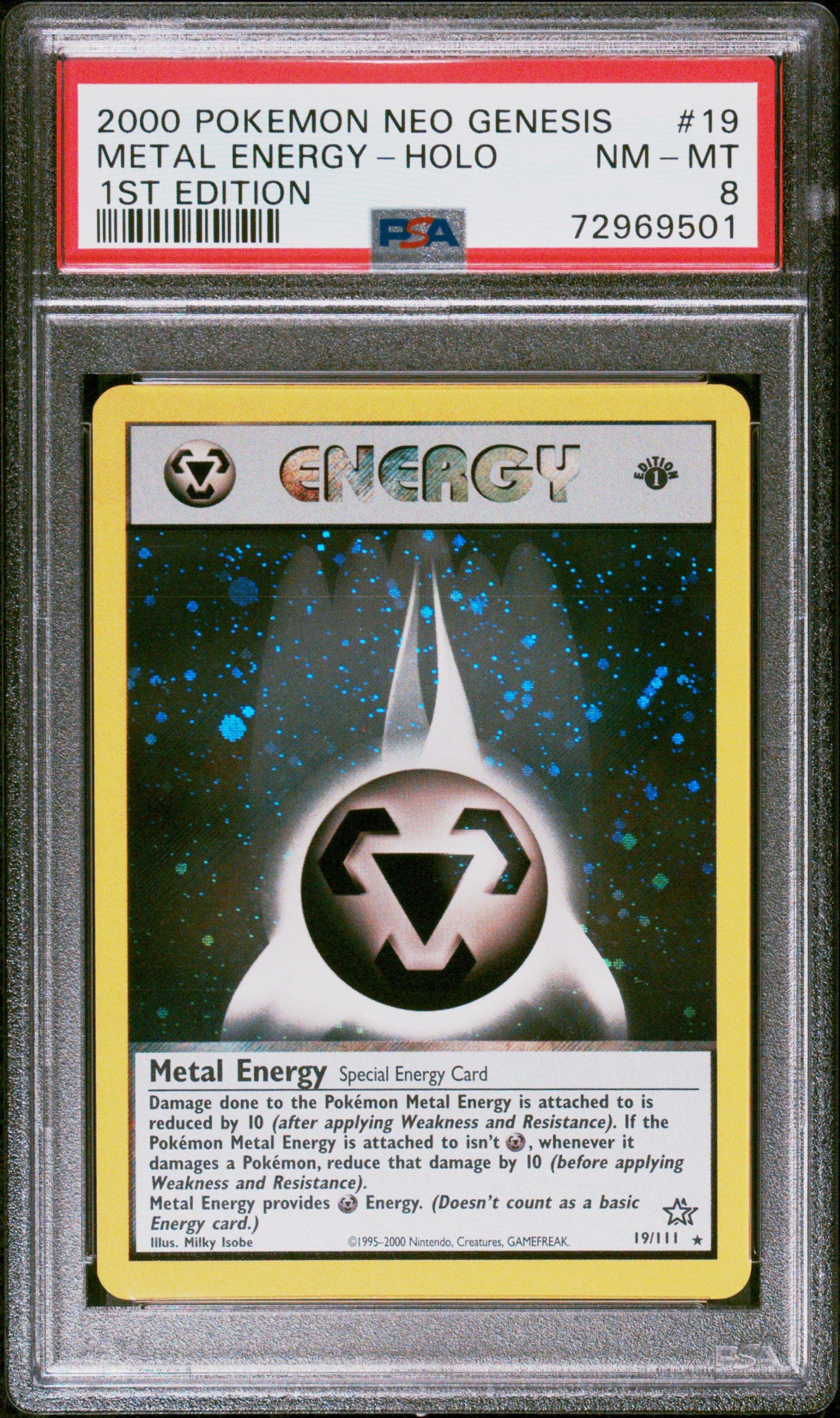 2000 Pokemon Neo Genesis 1st Edition 19 Metal Energy-holo PSA 8 Graded Card  | GameStop